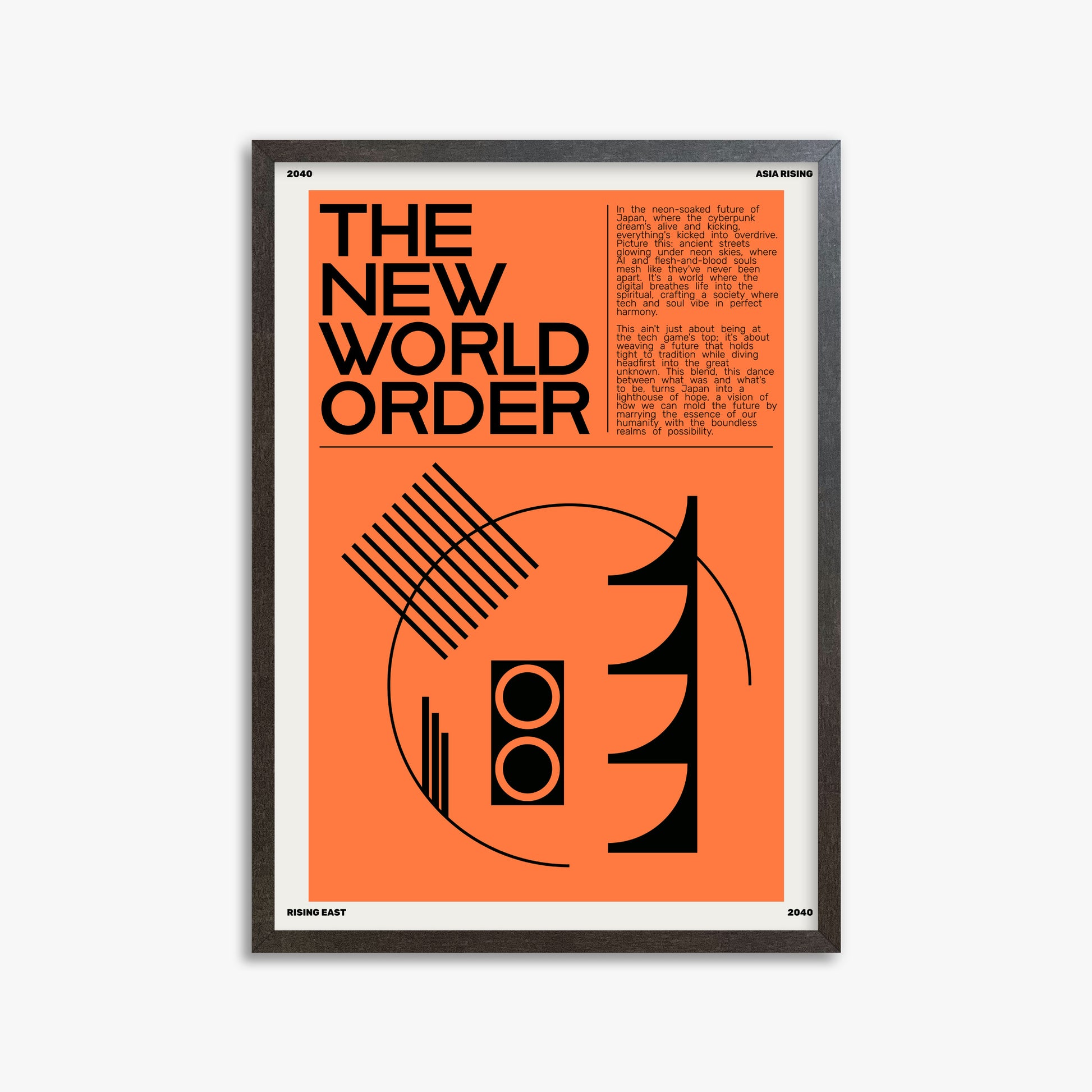 The New World Order, 50x70cm Framed Poster With Espresso Frame