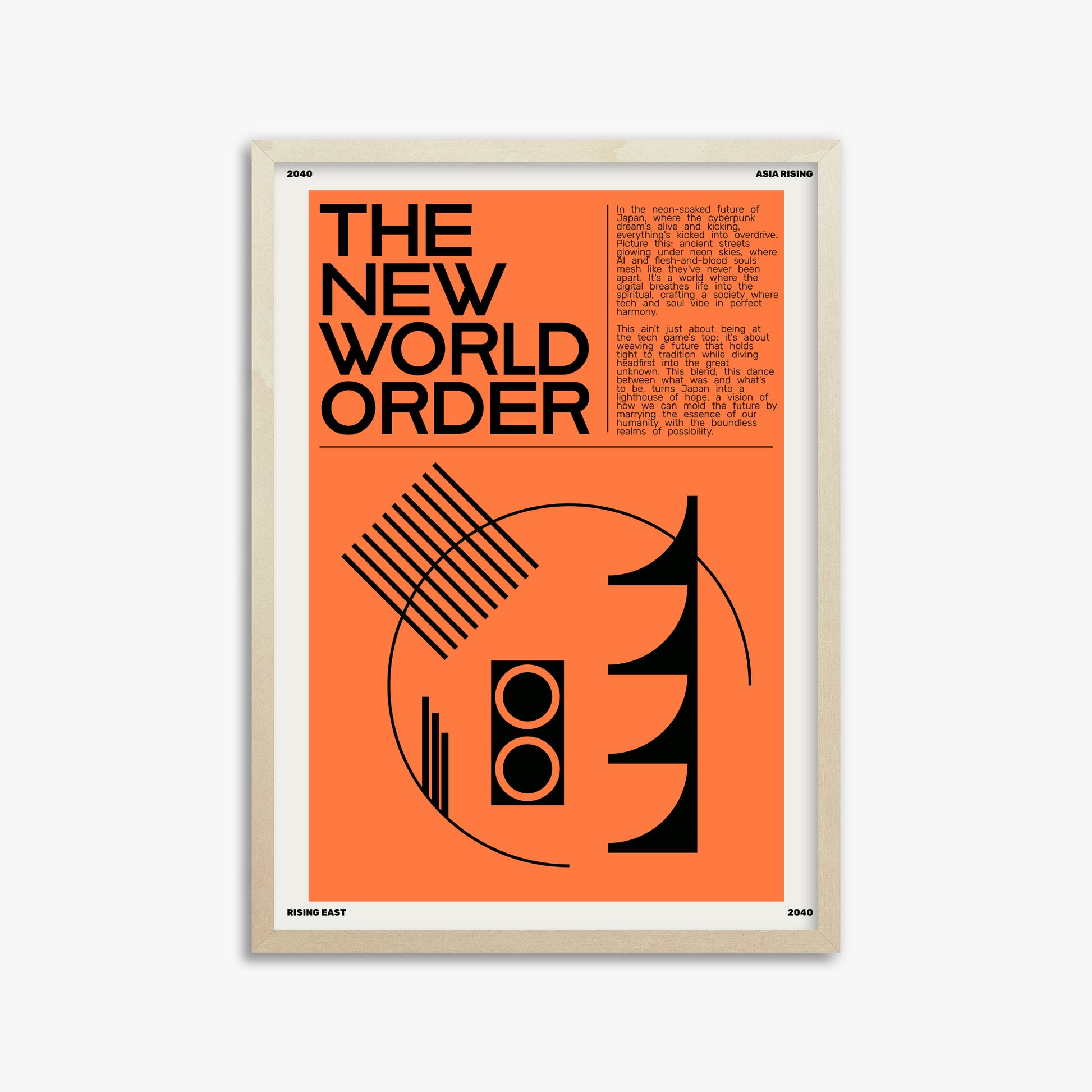 The New World Order, 50x70cm Framed Poster With Lime Wood Frame