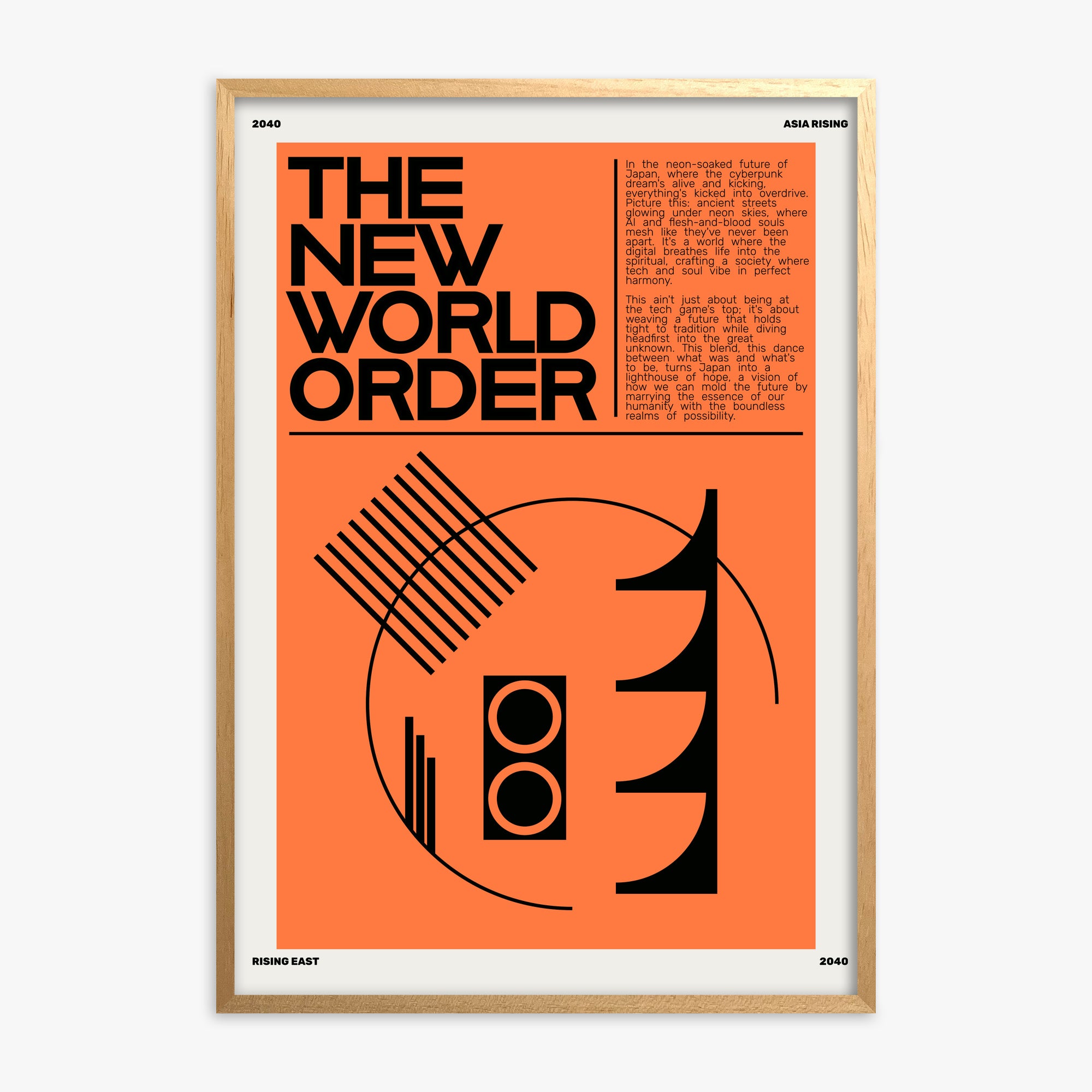 The New World Order, Oak Framed Poster With Oak Frame