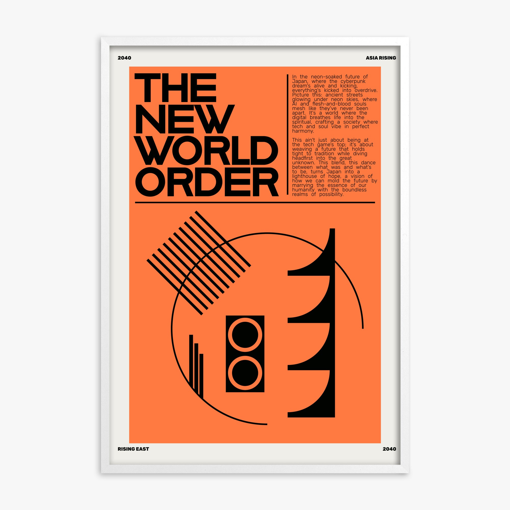 The New World Order, White Framed Poster With White Frame