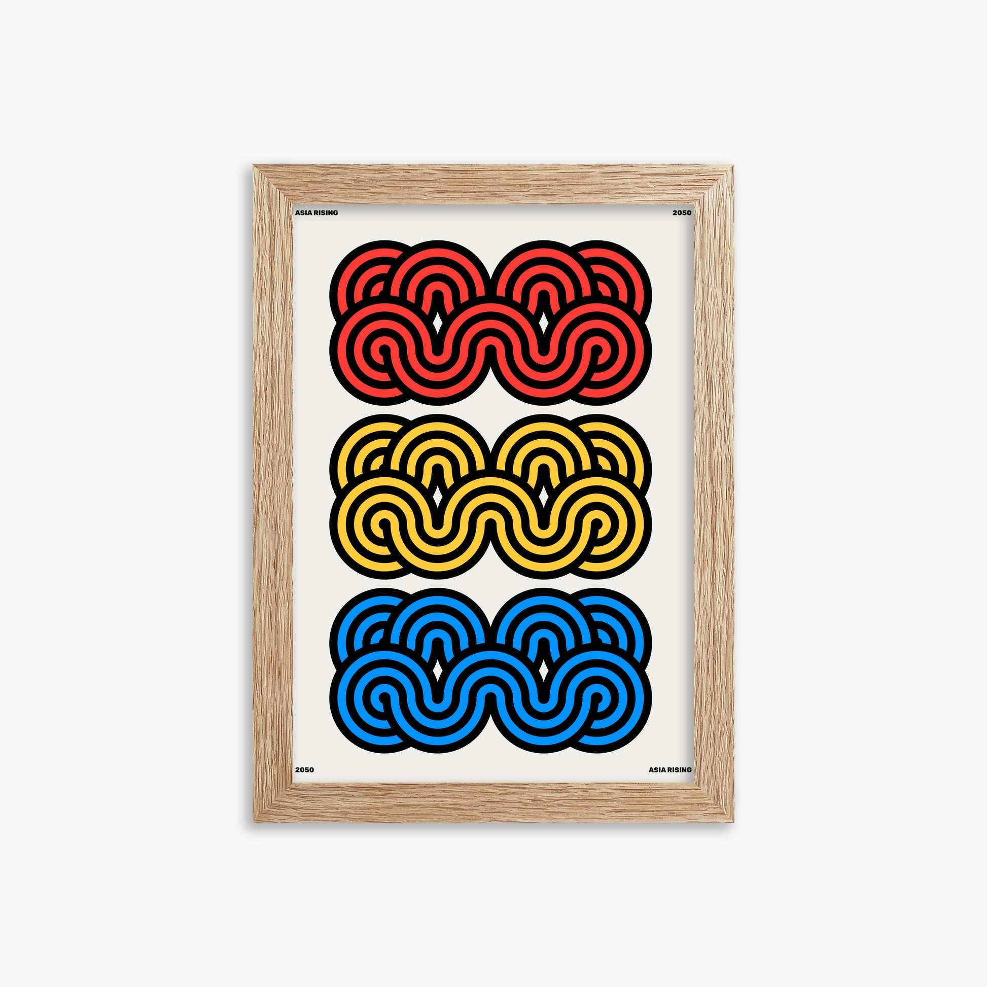 Clouds, 21x30cm Framed Poster With Raw Oak Frame