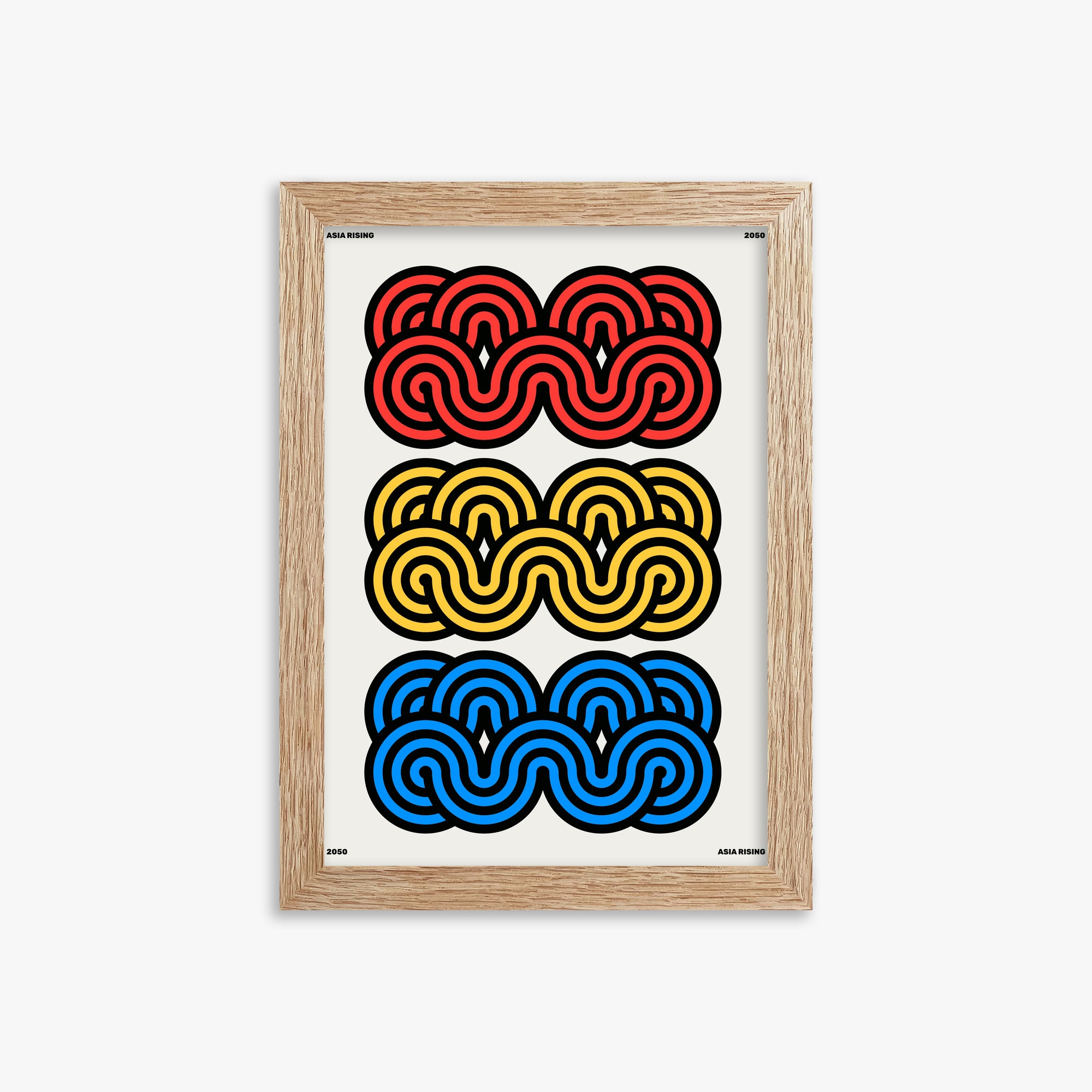 Clouds, 21x30cm Framed Poster With Raw Oak Frame