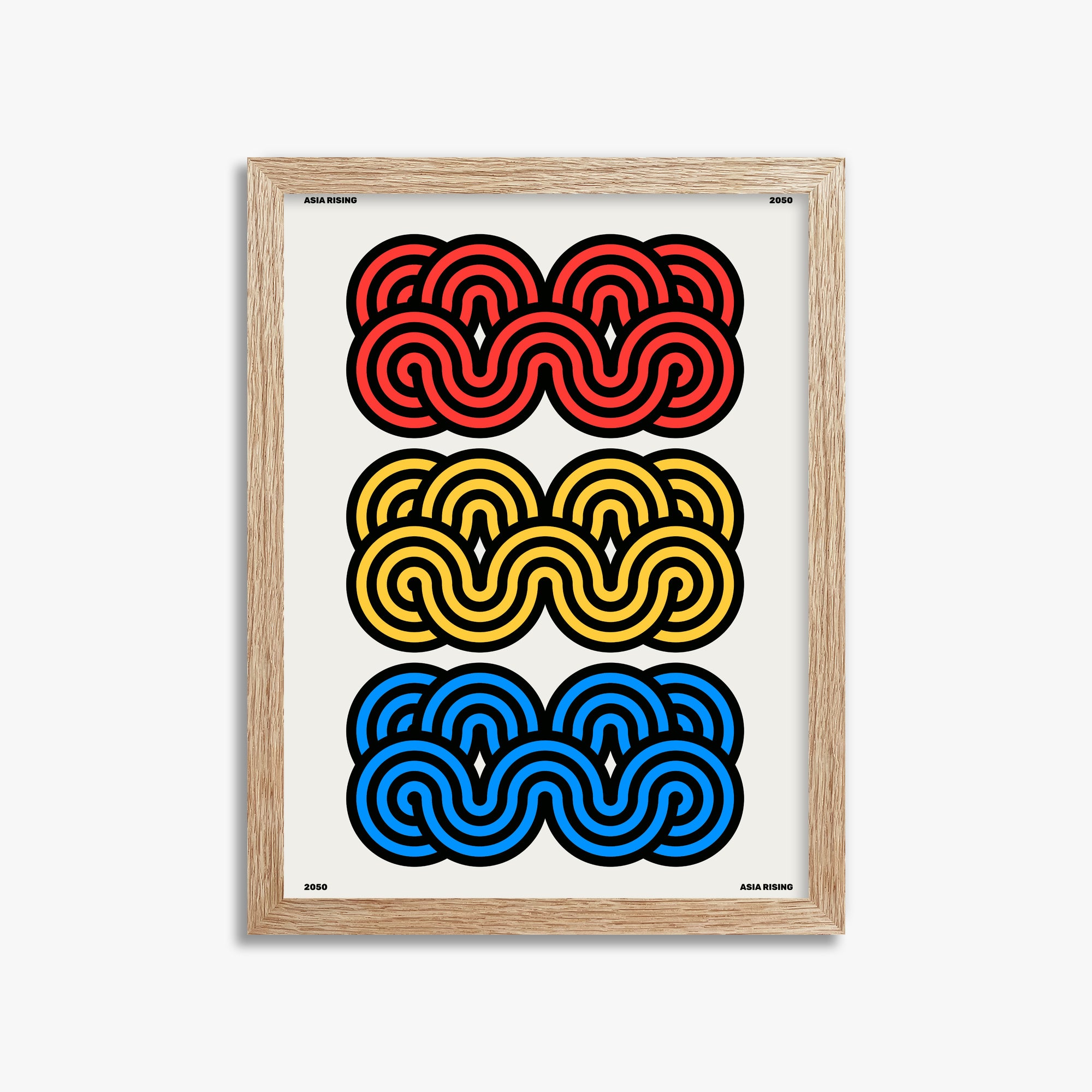 Clouds, 30x40cm Framed Poster With Raw Oak Frame