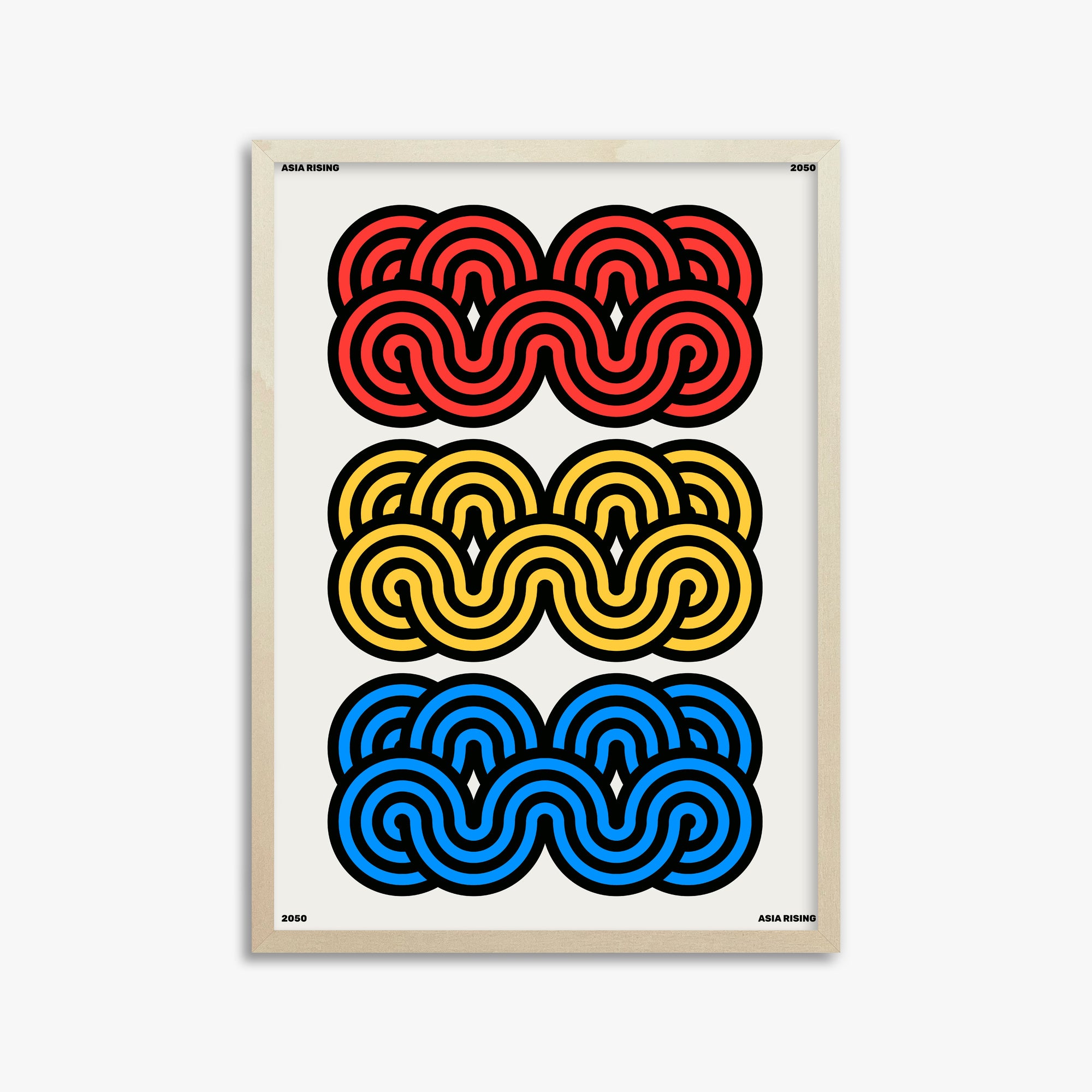 Clouds, 50x70cm Framed Poster With Lime Wood Frame