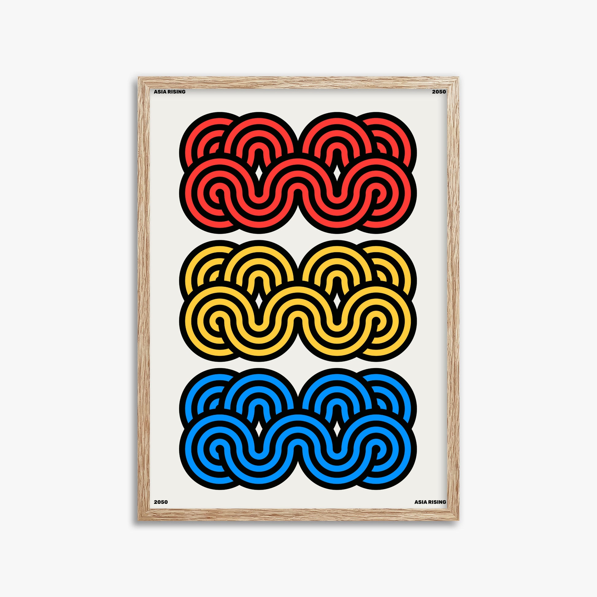 Clouds, 50x70cm Framed Poster With Raw Oak Frame