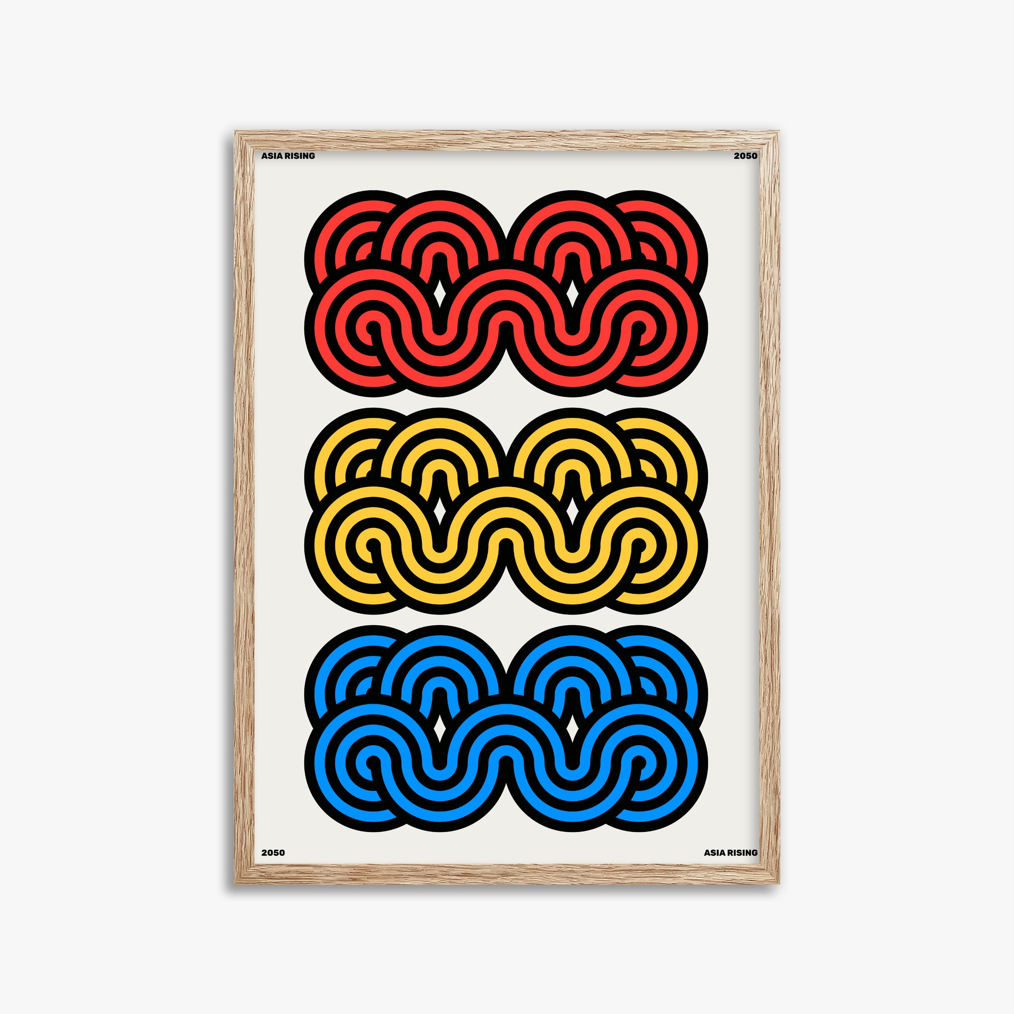Clouds, 50x70cm Framed Poster With Raw Oak Frame