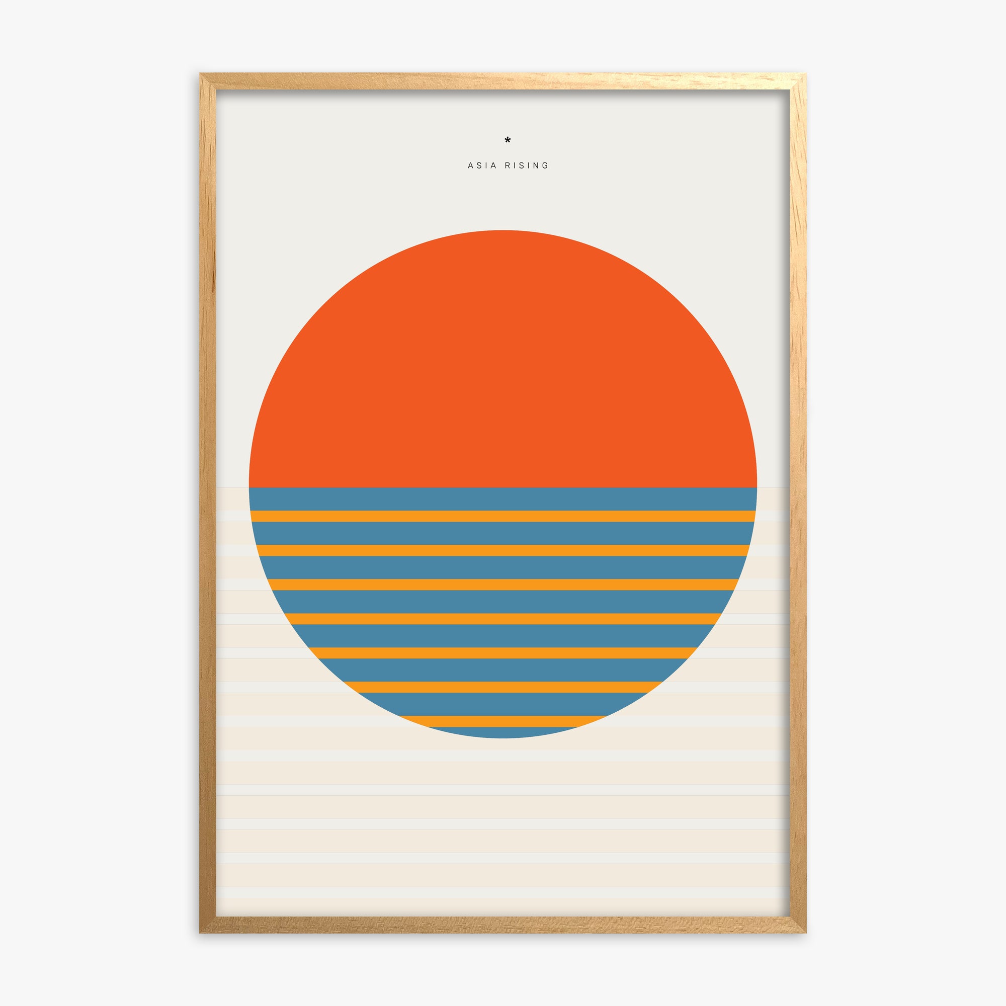 Sun and Land, Oak Framed Poster With Oak Frame