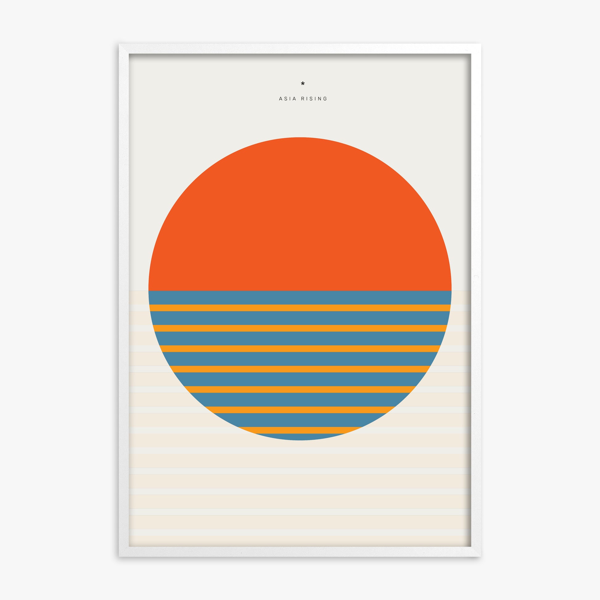 Sun and Land, White Framed Poster With White Frame