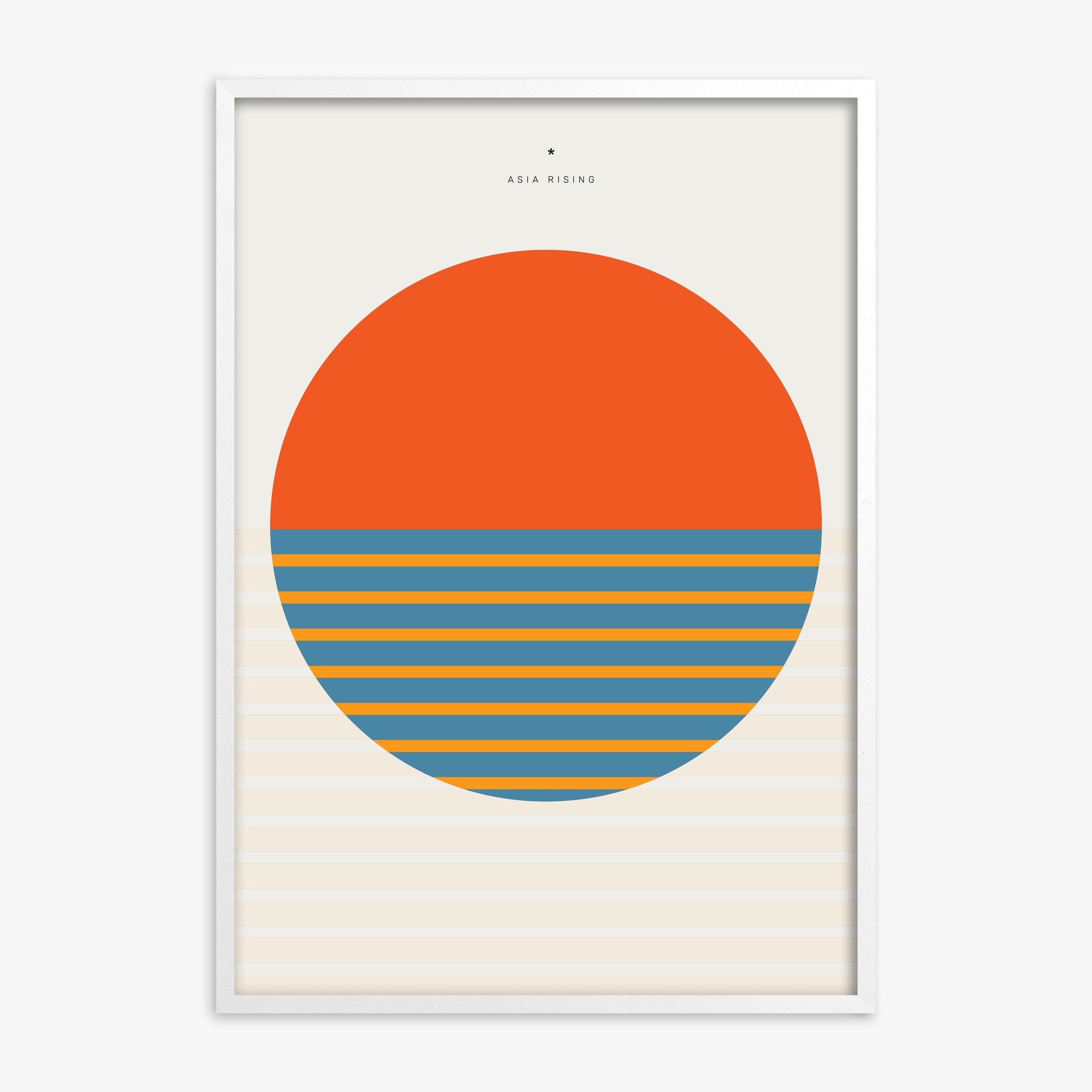 Sun and Land, White Framed Poster With White Frame