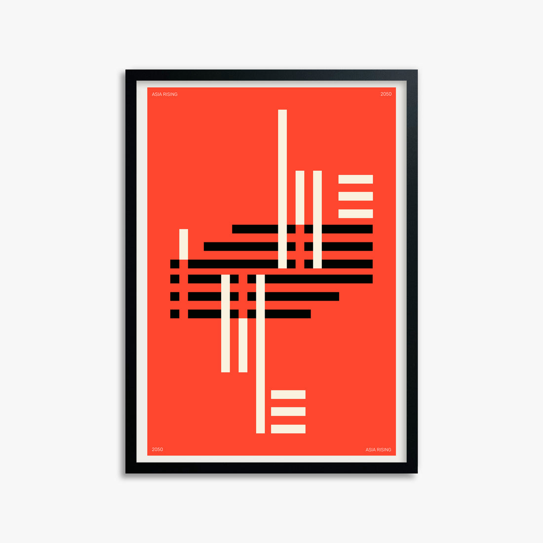 Orange & Black, 50x70cm Framed Poster With Black Frame