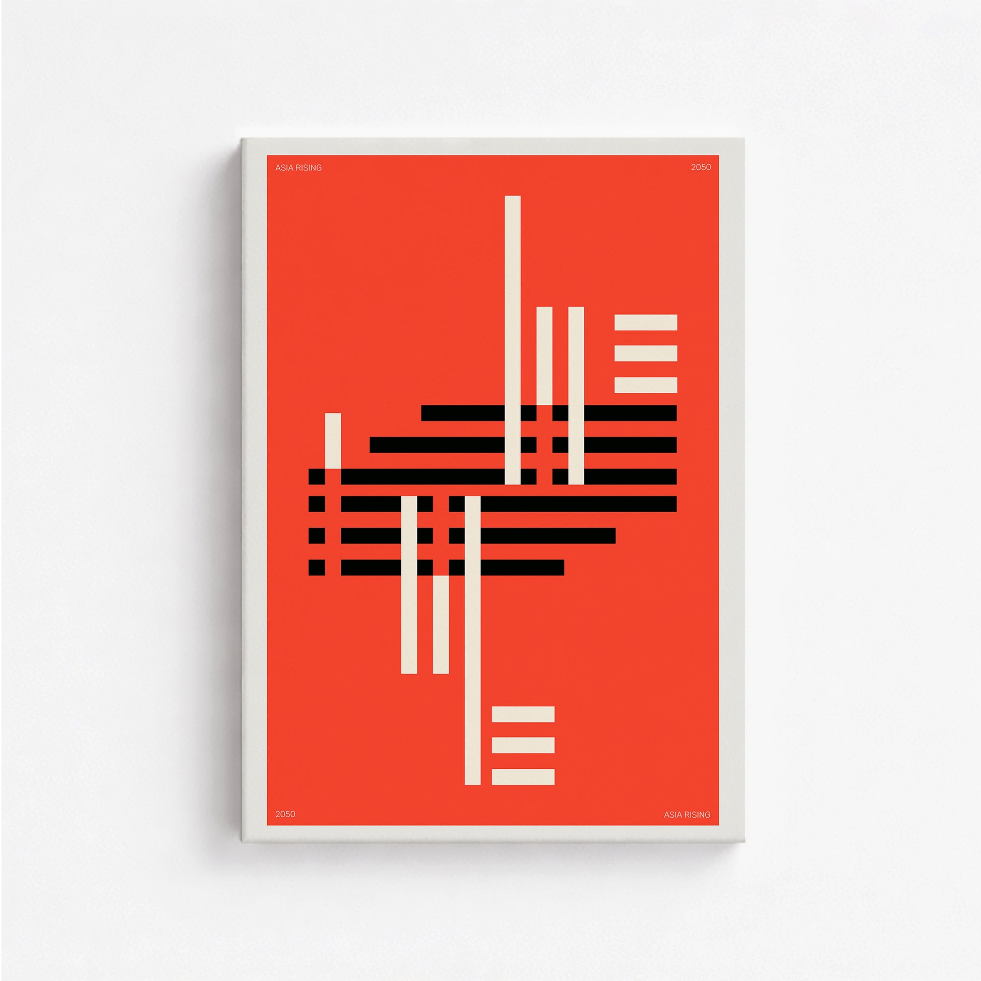 Orange & Black, 50x70cm Satin Canvas Poster
