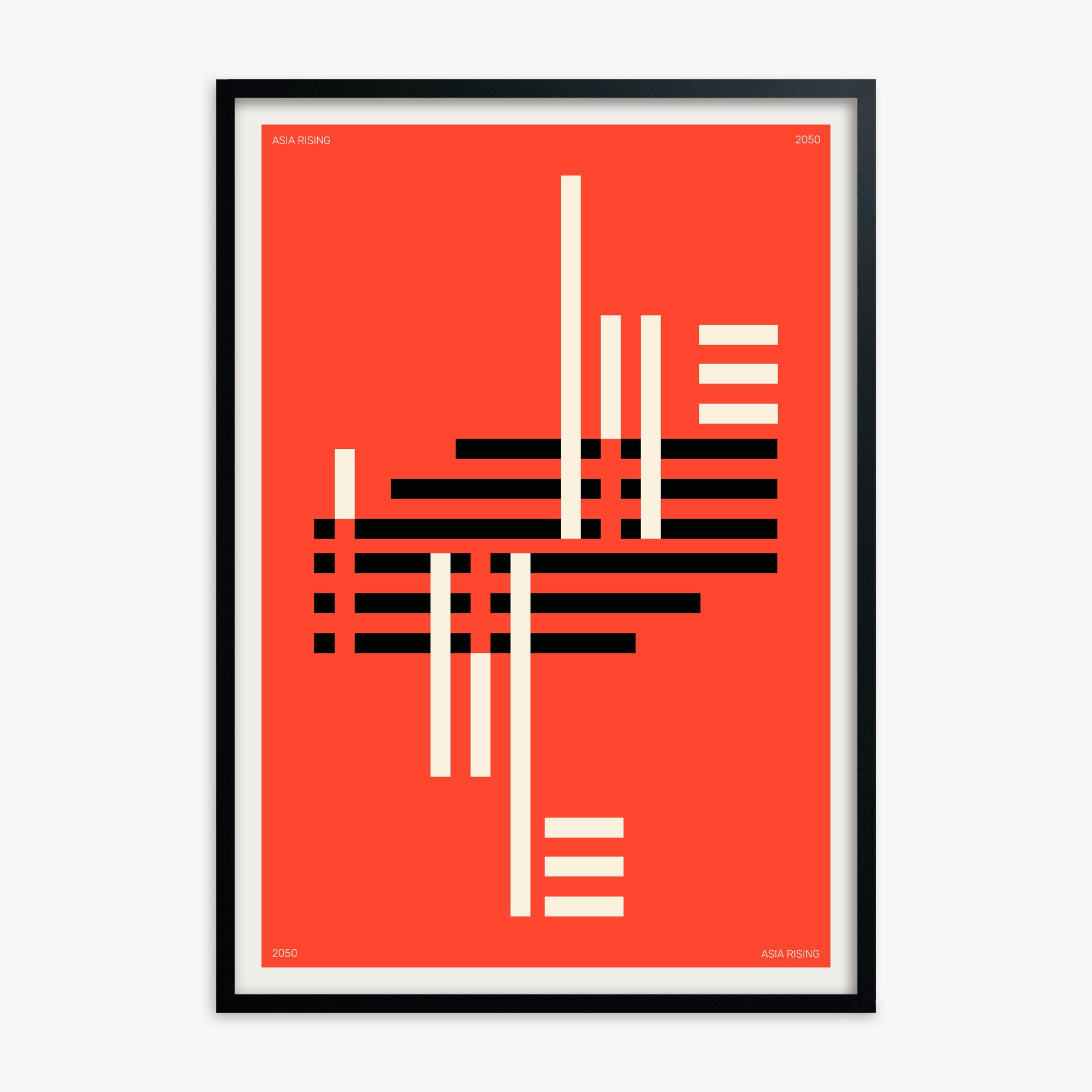 Orange & Black, Black Framed Poster With Black Frame