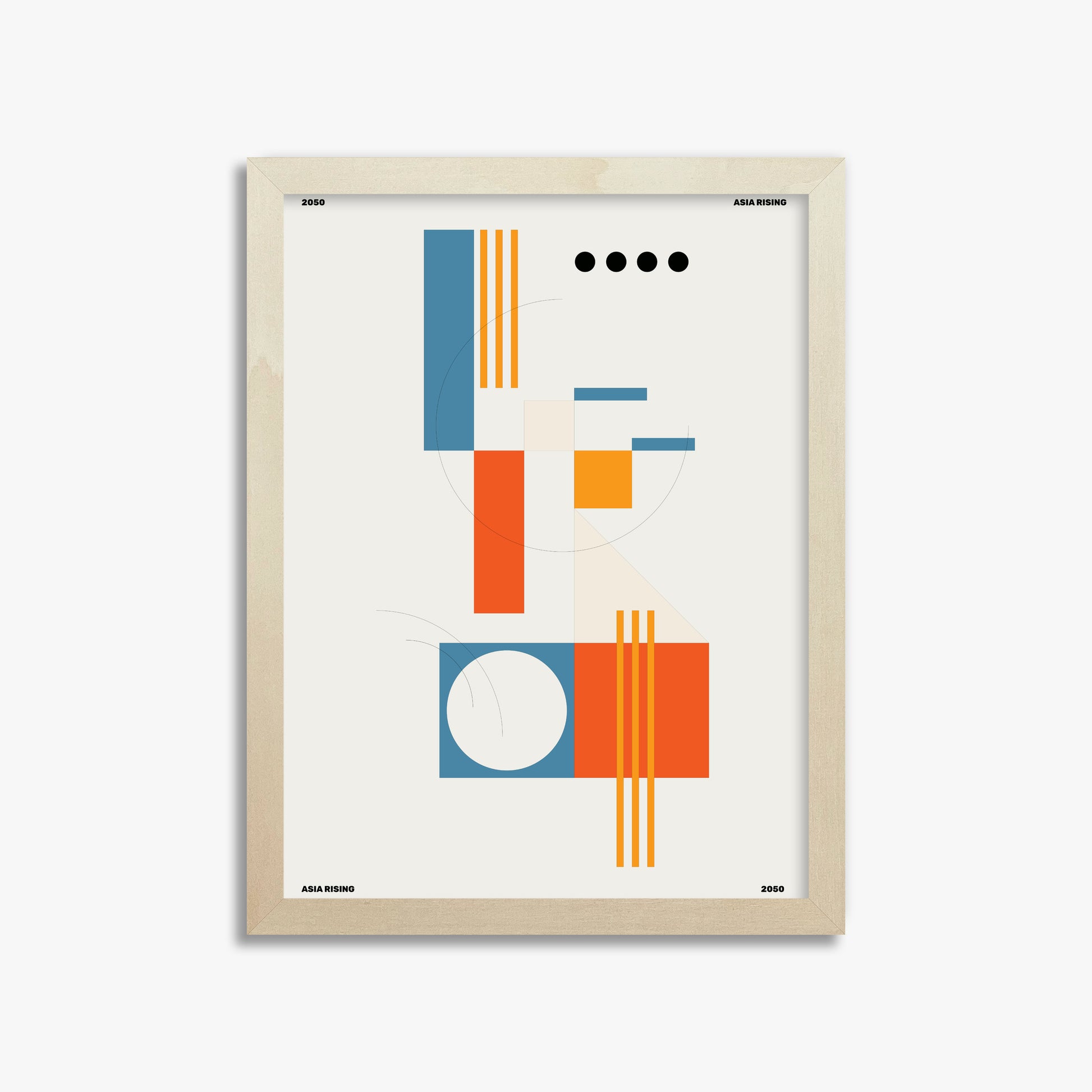 The Shapes, 30x40cm Framed Poster With Lime Wood Frame