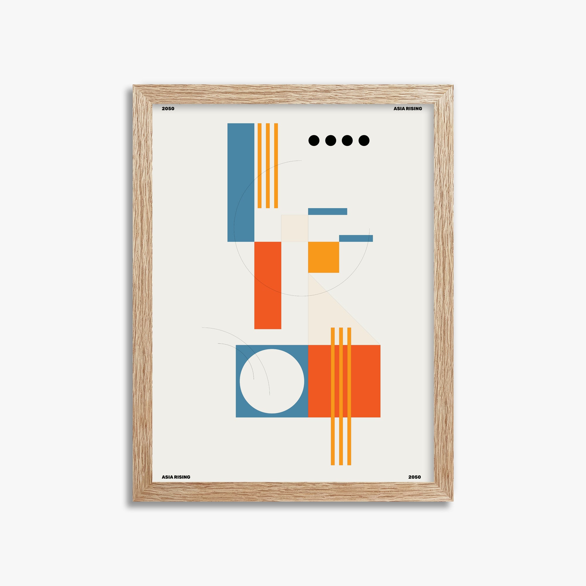 The Shapes, 30x40cm Framed Poster With Raw Oak Frame