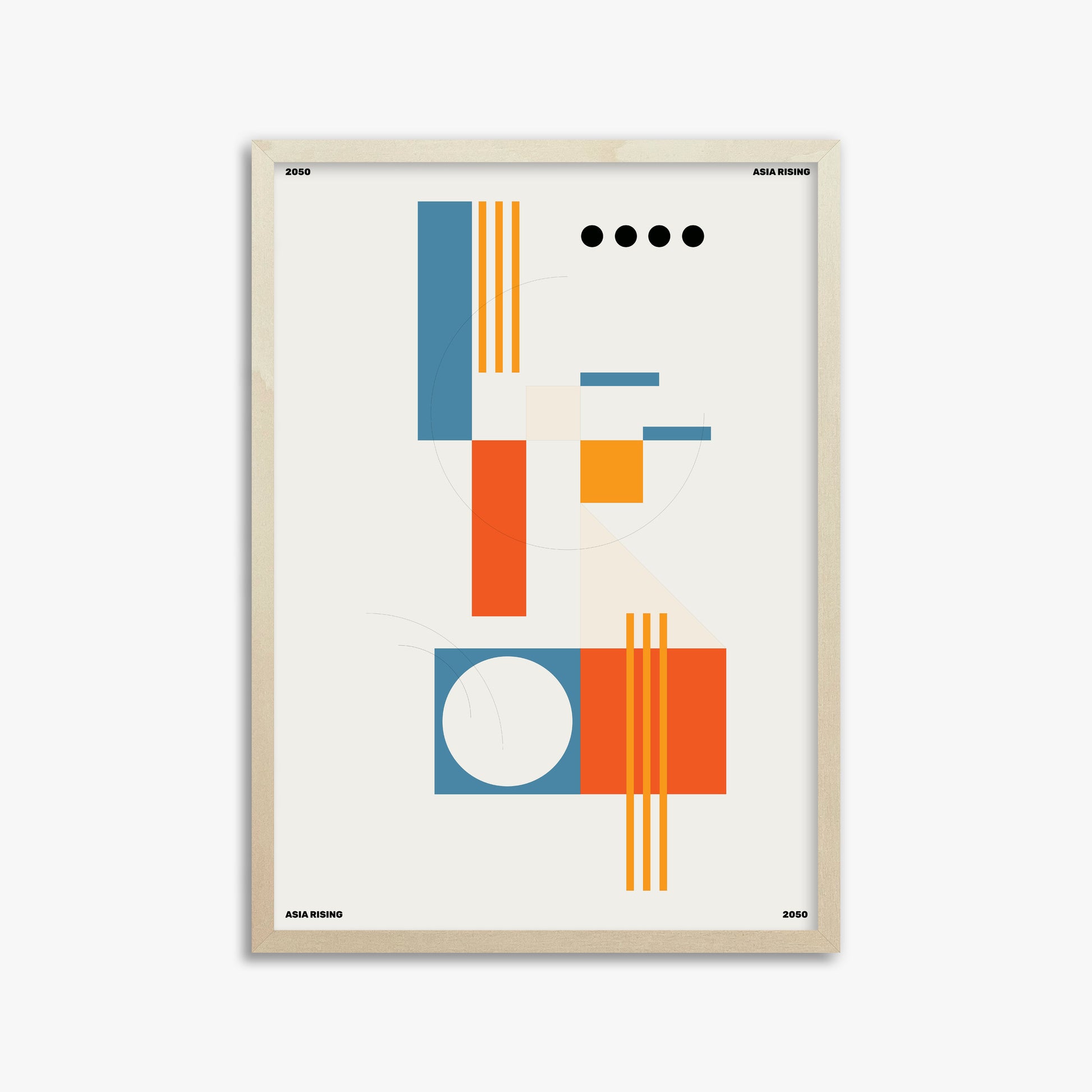 The Shapes, 50x70cm Framed Poster With Lime Wood Frame