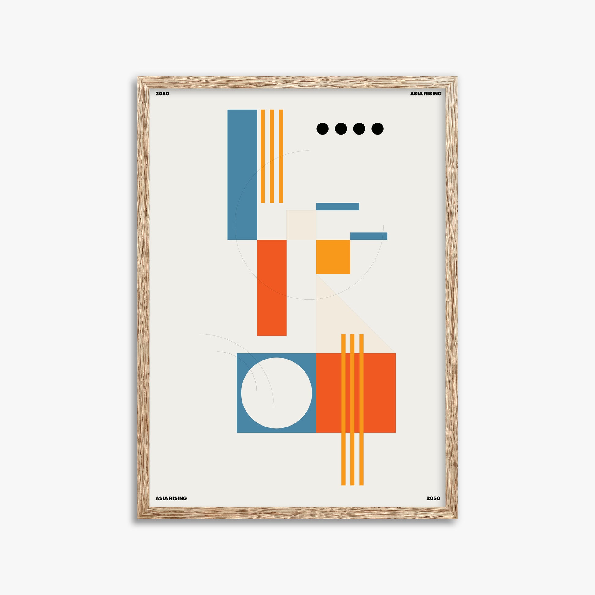 The Shapes, 50x70cm Framed Poster With Raw Oak Frame