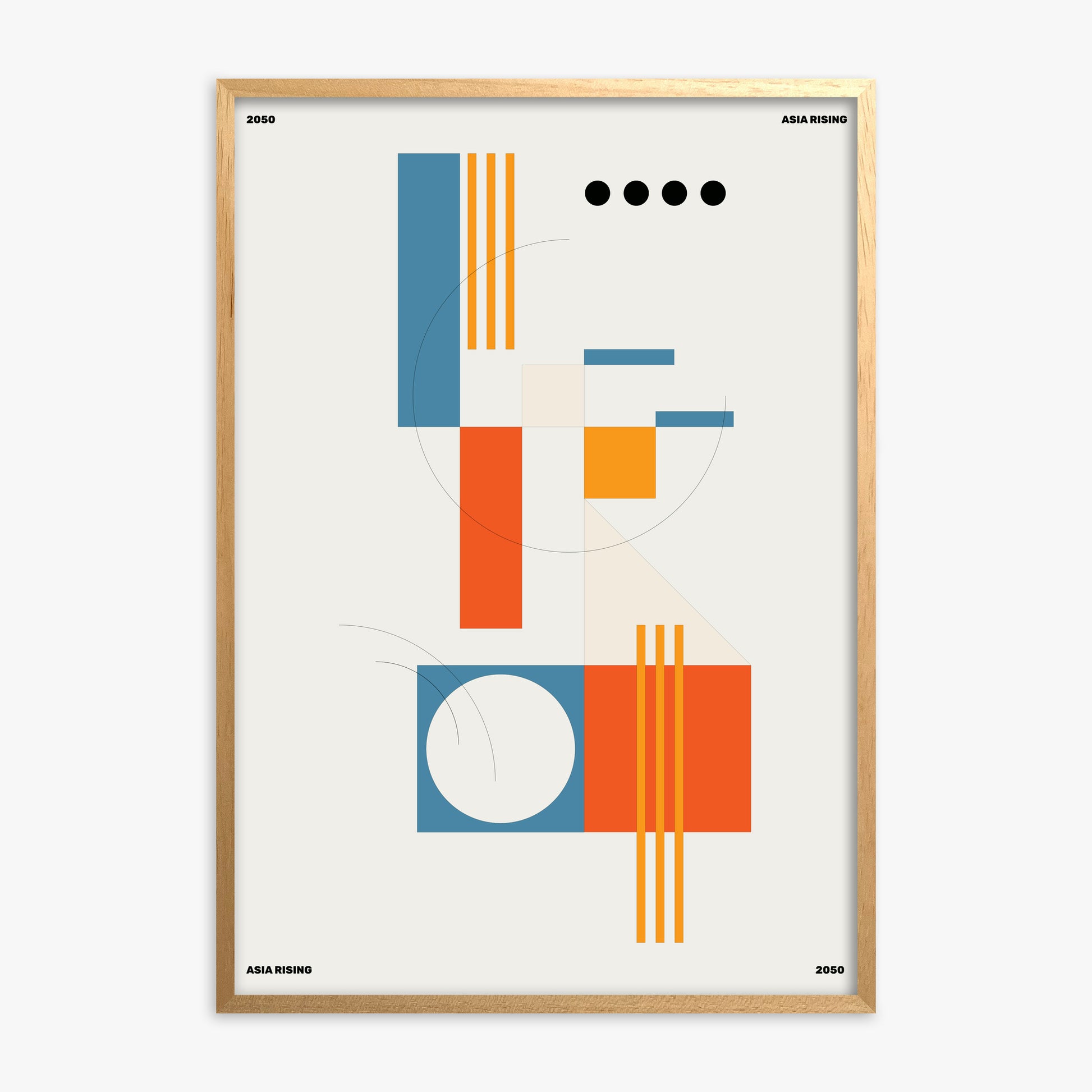 The Shapes, Oak Framed Poster With Oak Frame