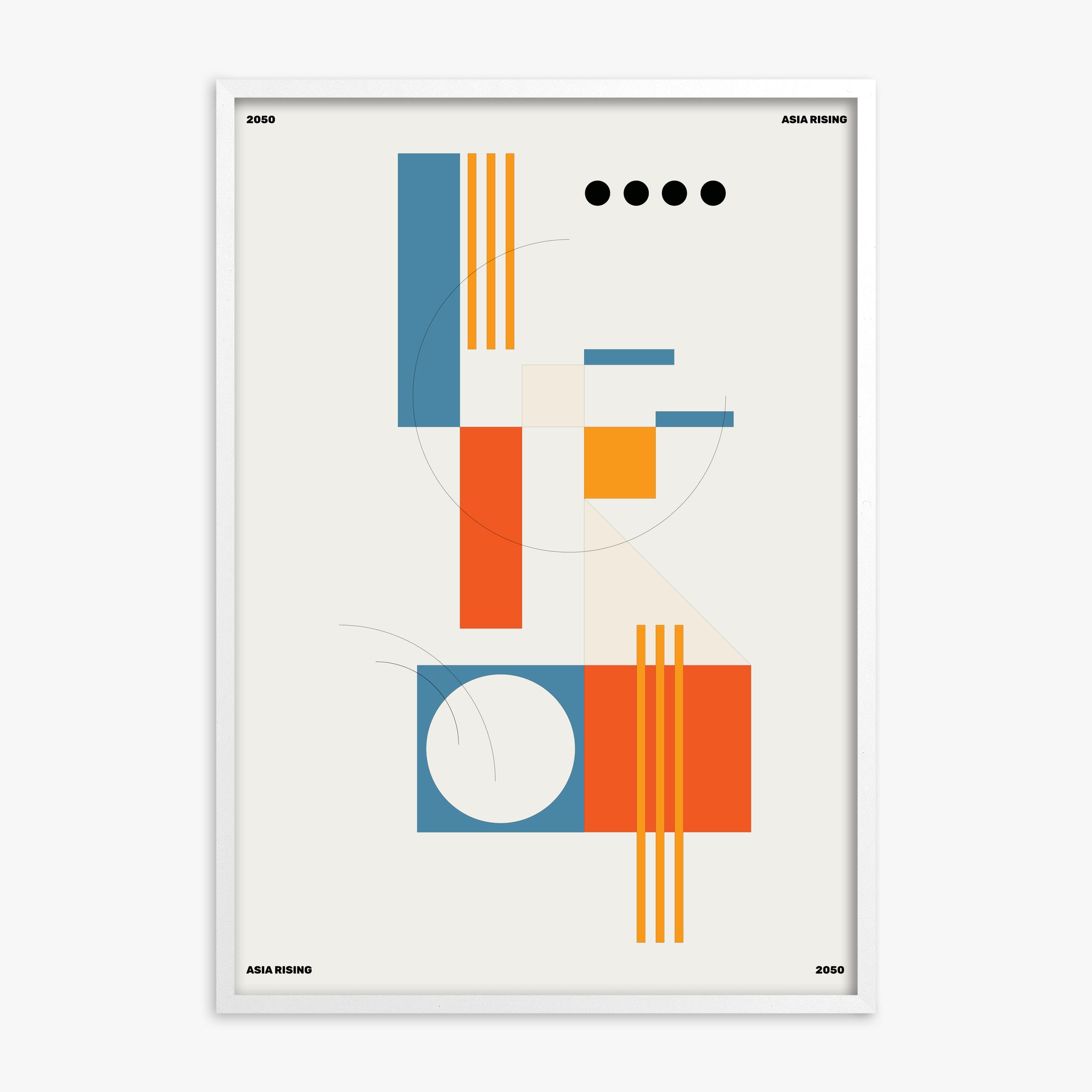 The Shapes, White Framed Poster With White Frame