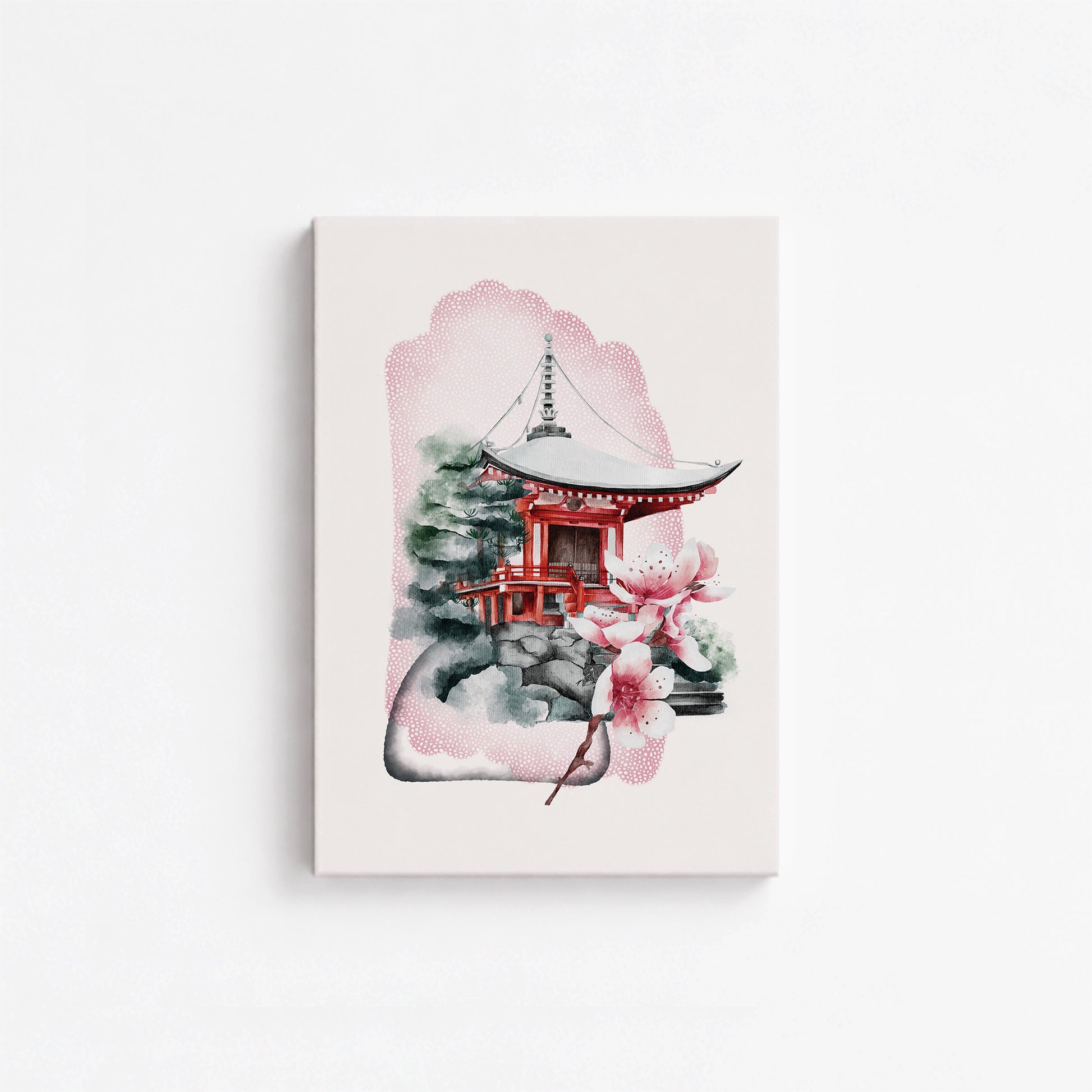 Flowery Shrine, 21x30cm Satin Canvas Poster