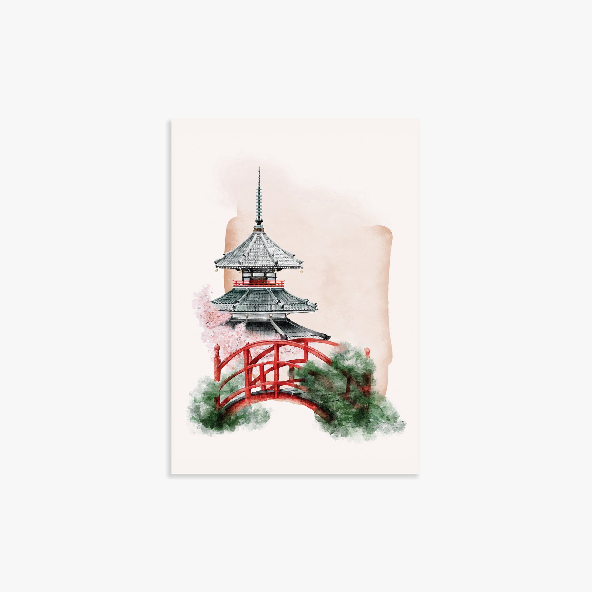 Shrine with Bridge, 21x30cm Poster Unframed
