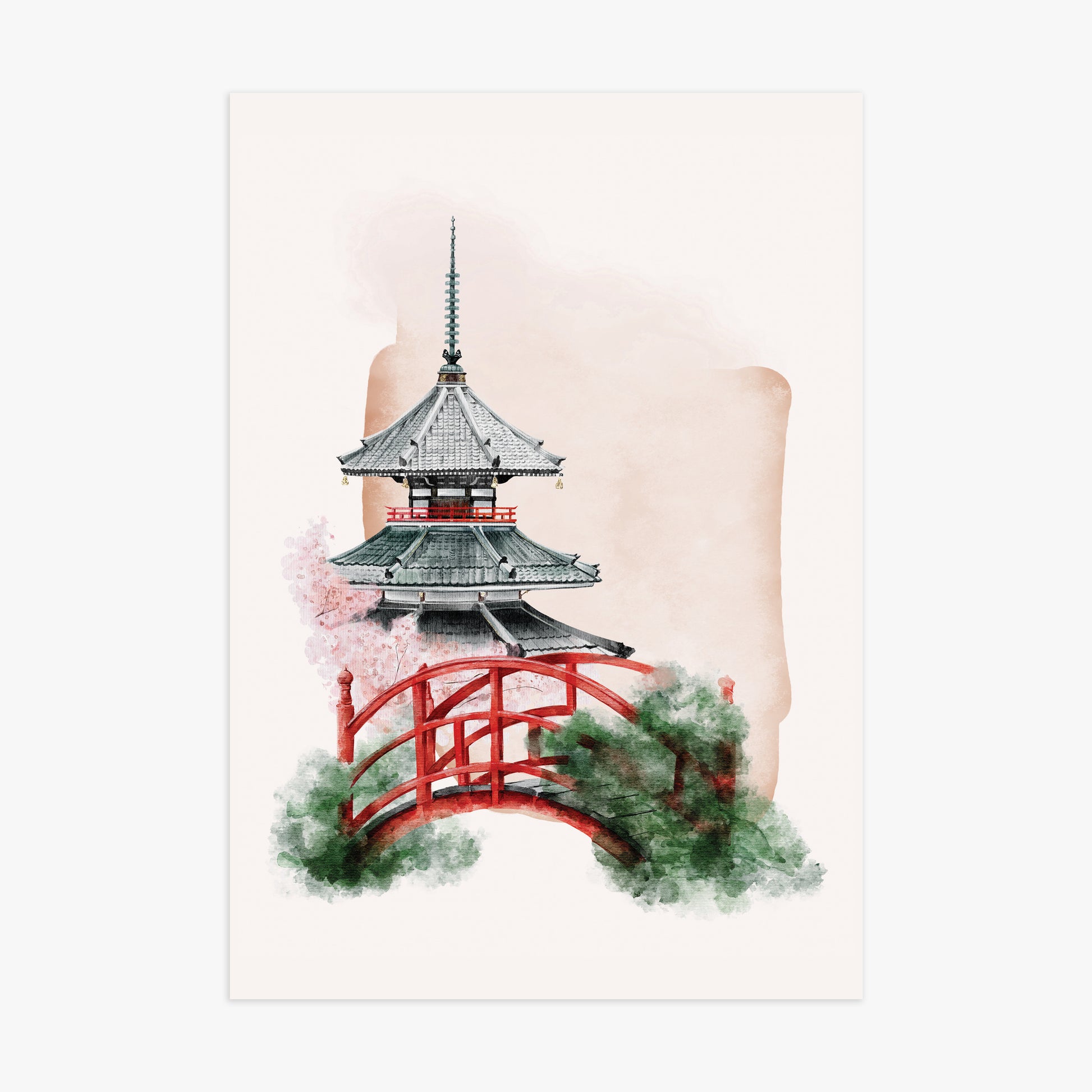 Shrine with Bridge, 70x100cm Poster Unframed
