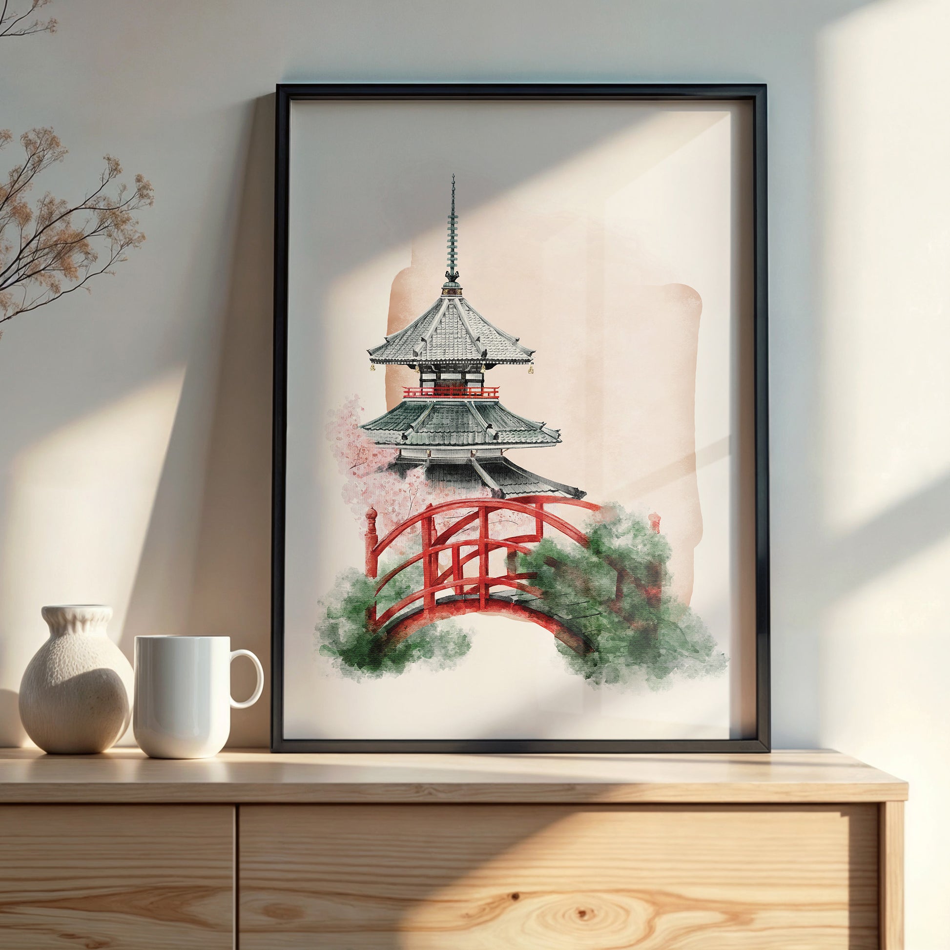 Design Concept No. 22 for Shrine with Bridge Modern Poster Art