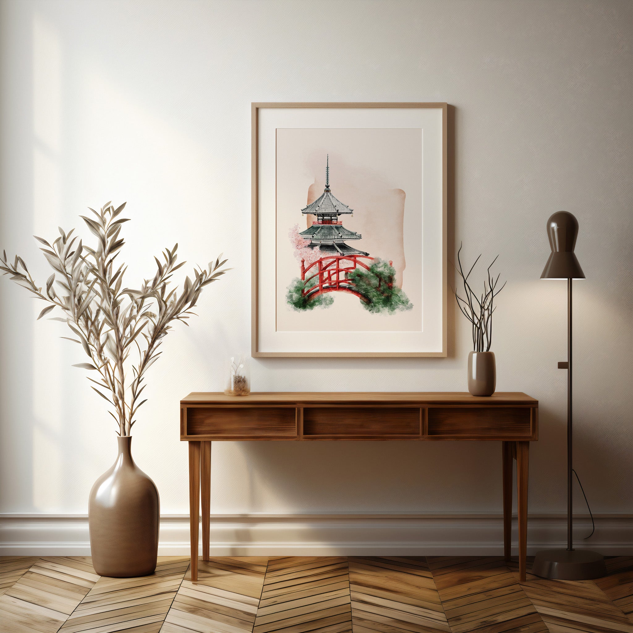 Design Concept No. 37 for Shrine with Bridge Modern Poster Art