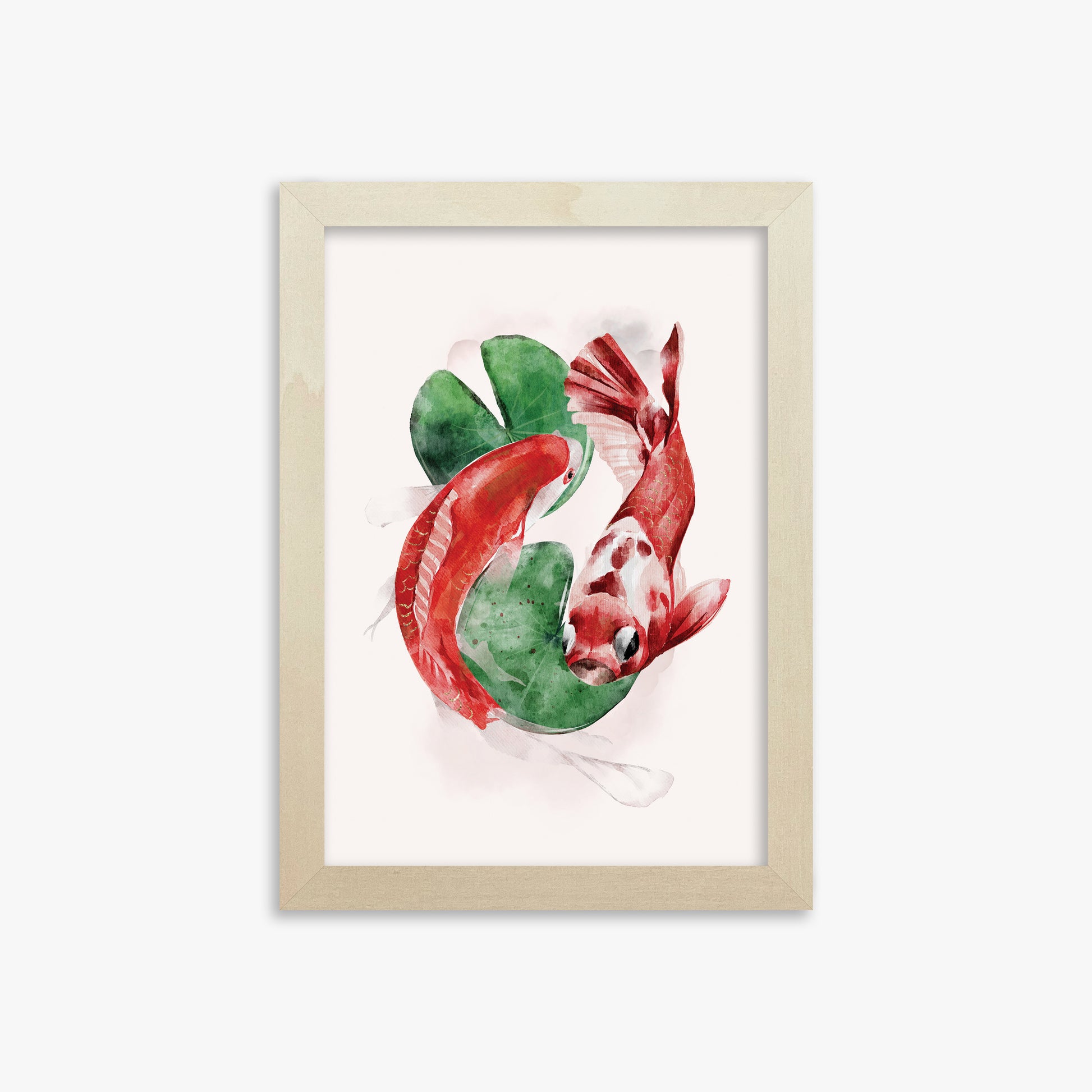 Koi, 21x30cm Framed Poster With Lime Wood Frame