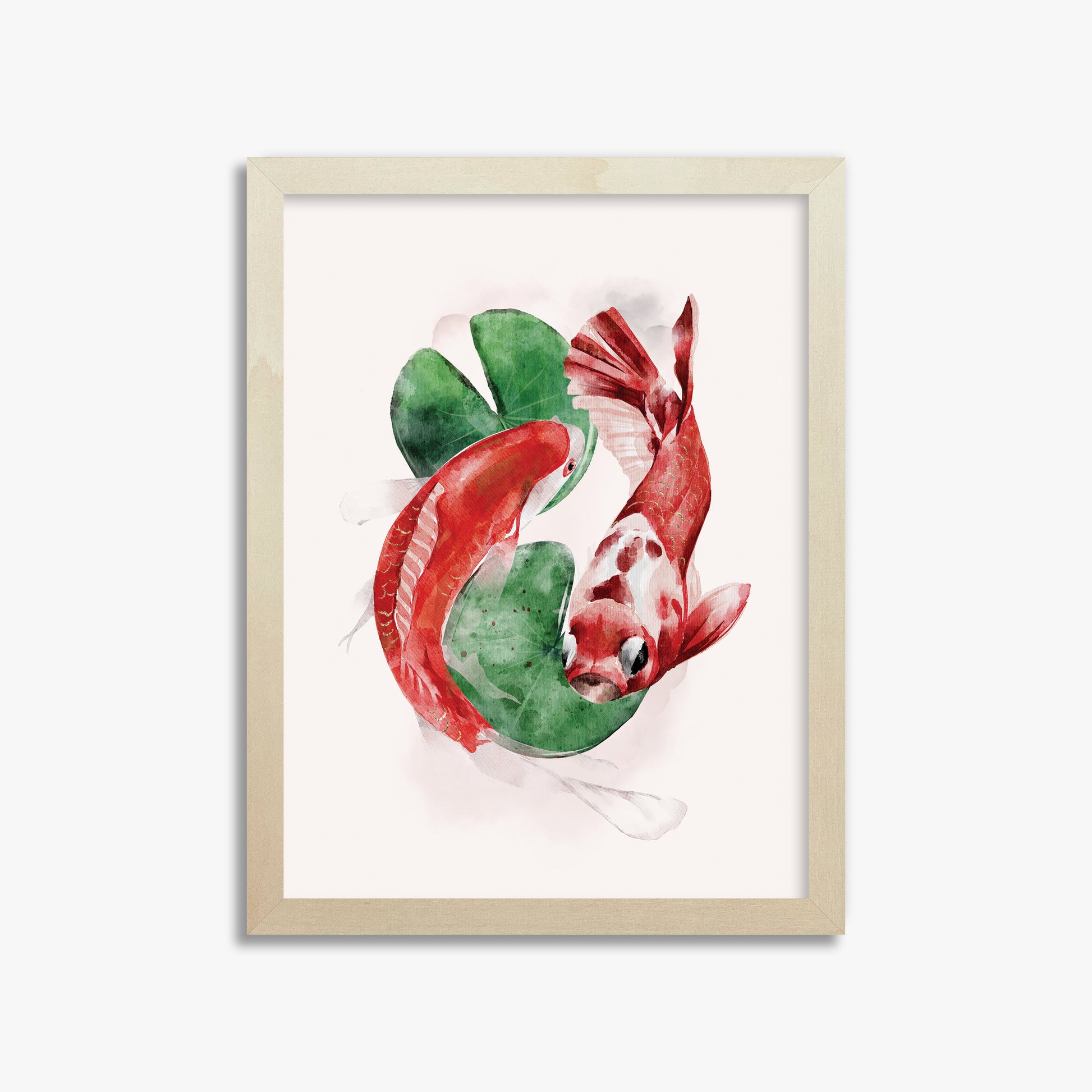 Koi, 30x40cm Framed Poster With Lime Wood Frame