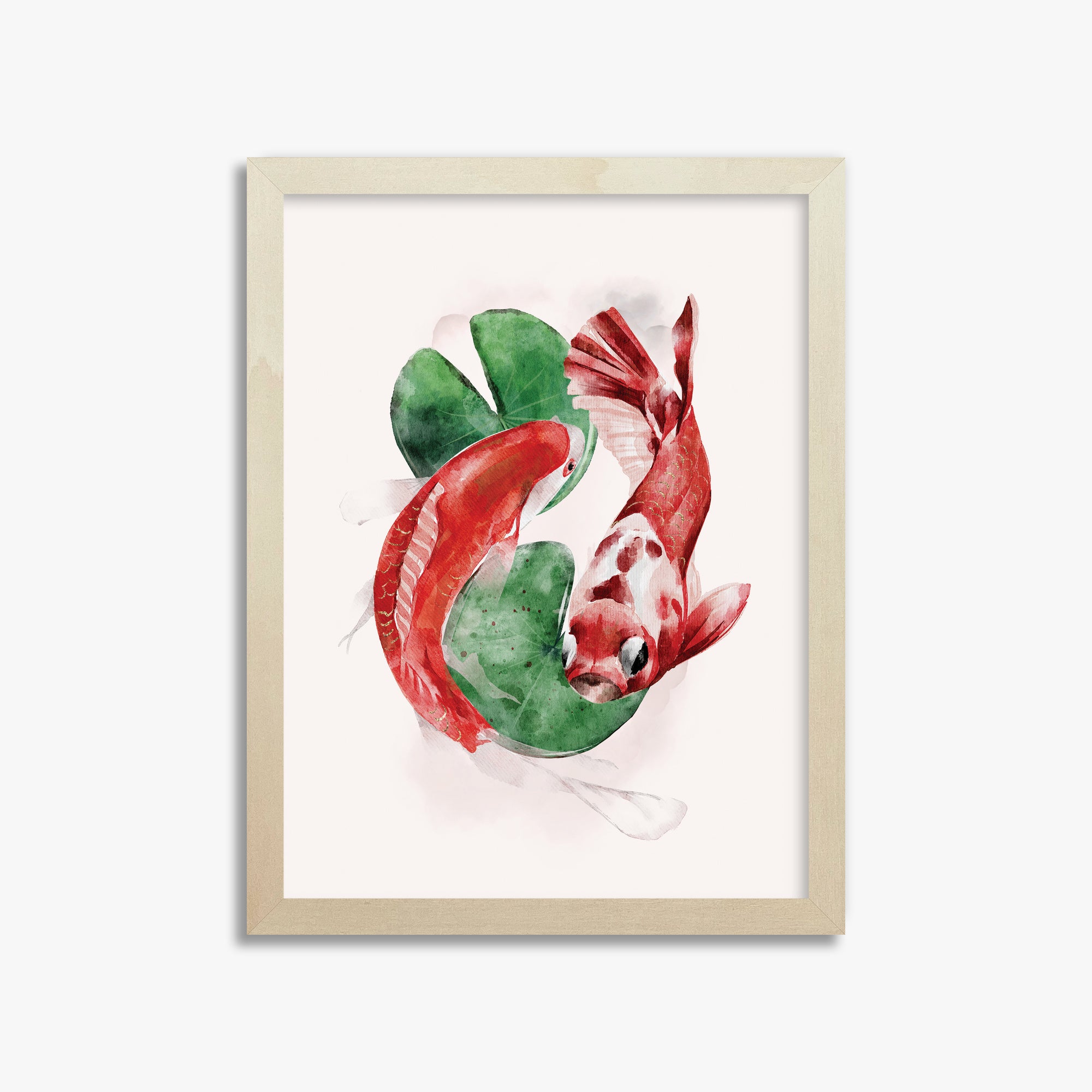 Koi, 30x40cm Framed Poster With Lime Wood Frame