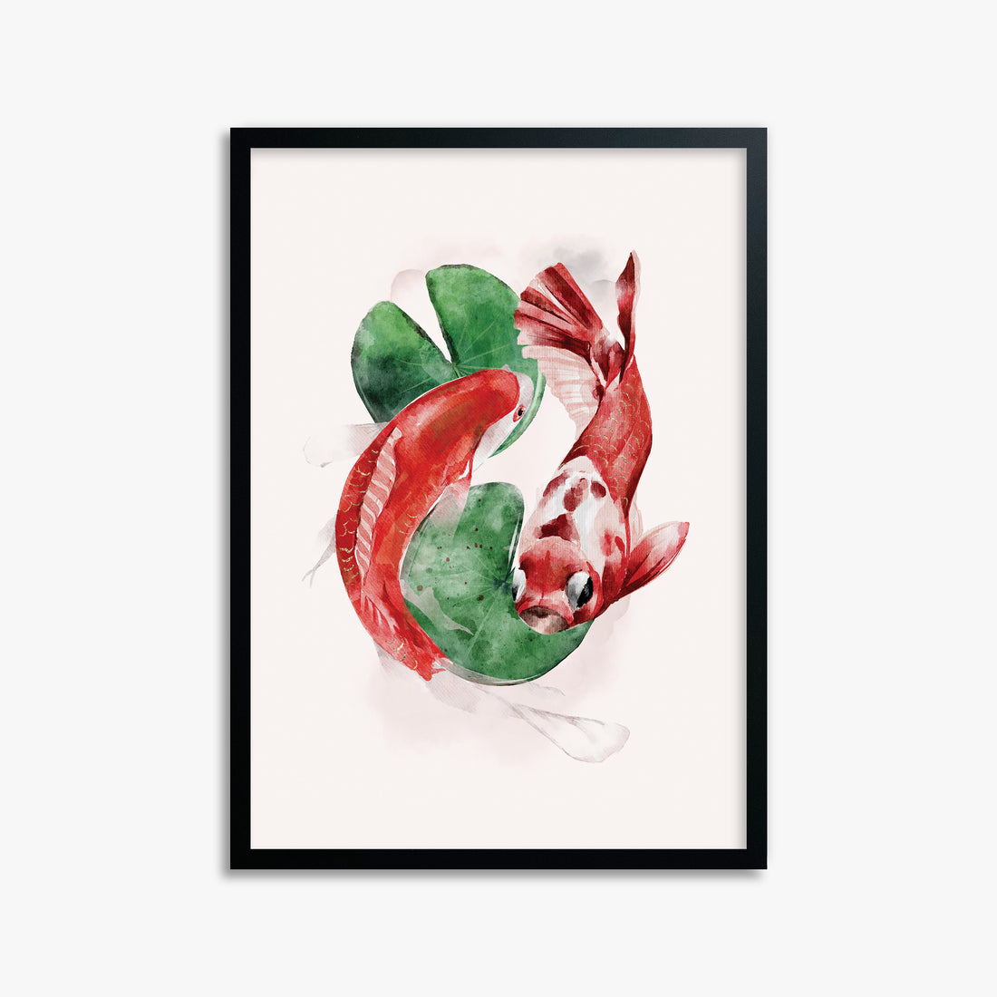 Koi, 50x70cm Framed Poster With Black Frame