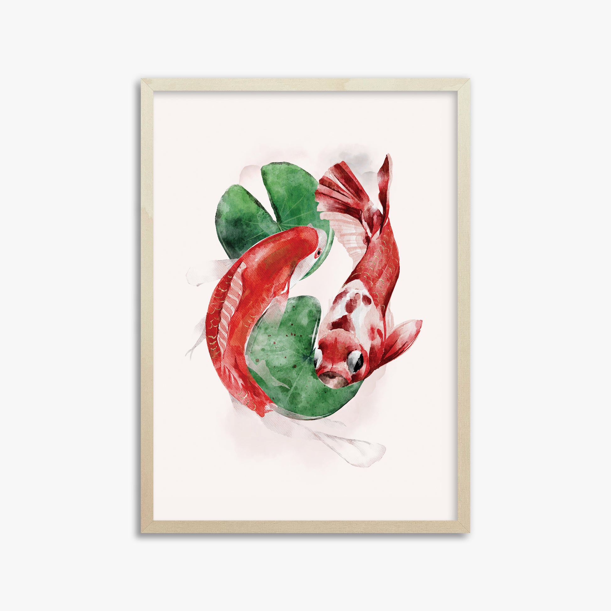 Koi, 50x70cm Framed Poster With Lime Wood Frame