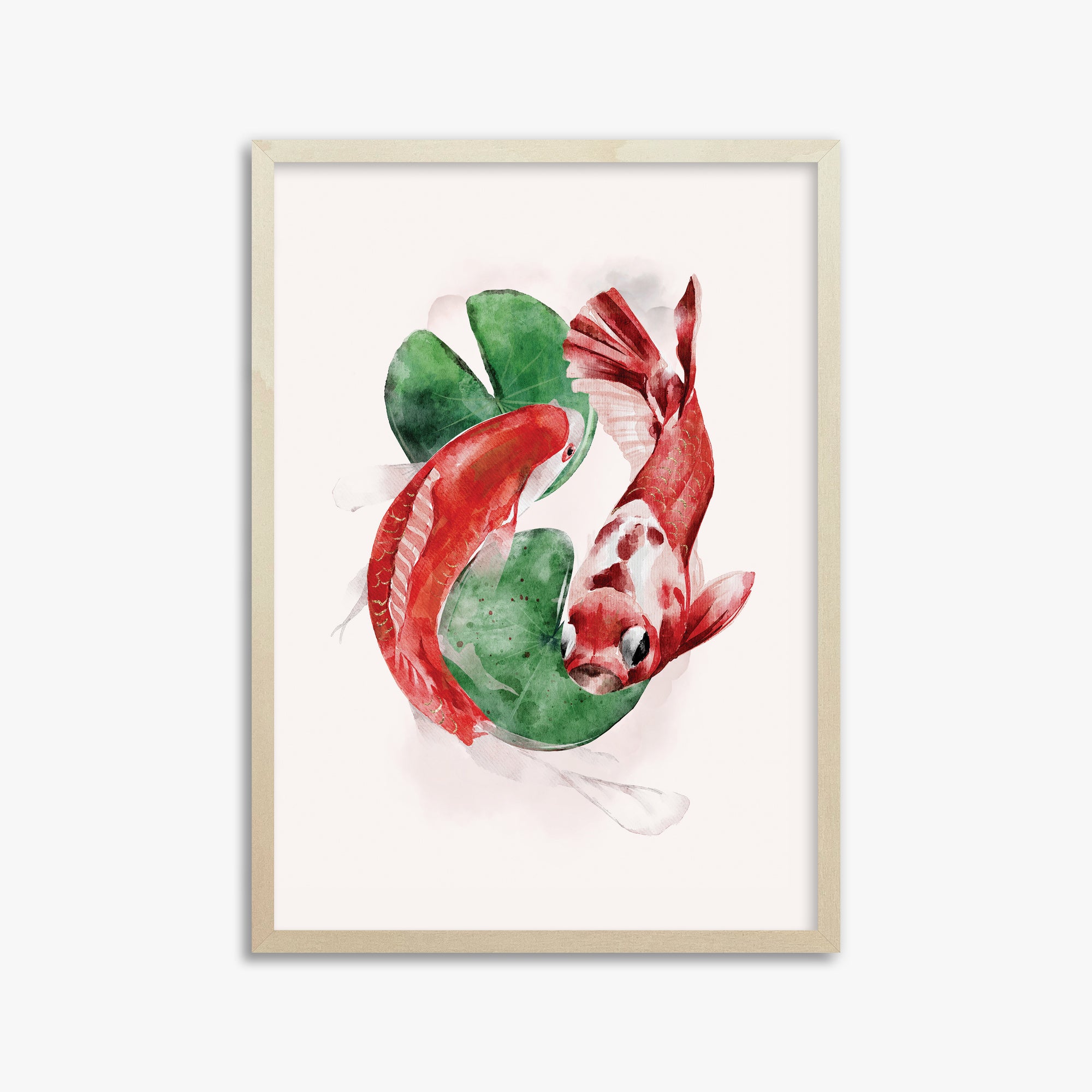 Koi, 50x70cm Framed Poster With Lime Wood Frame
