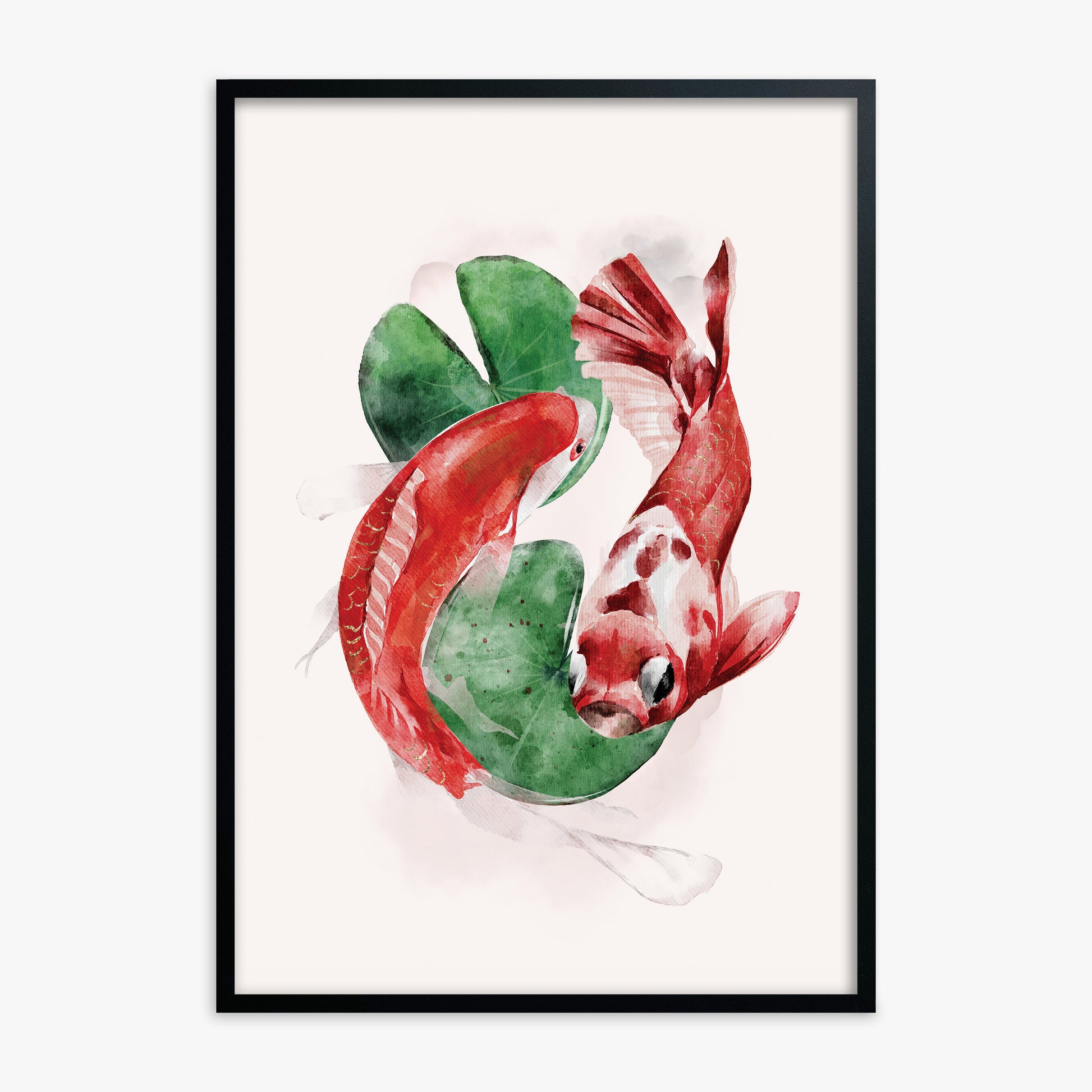 Koi, Black Framed Poster With Black Frame