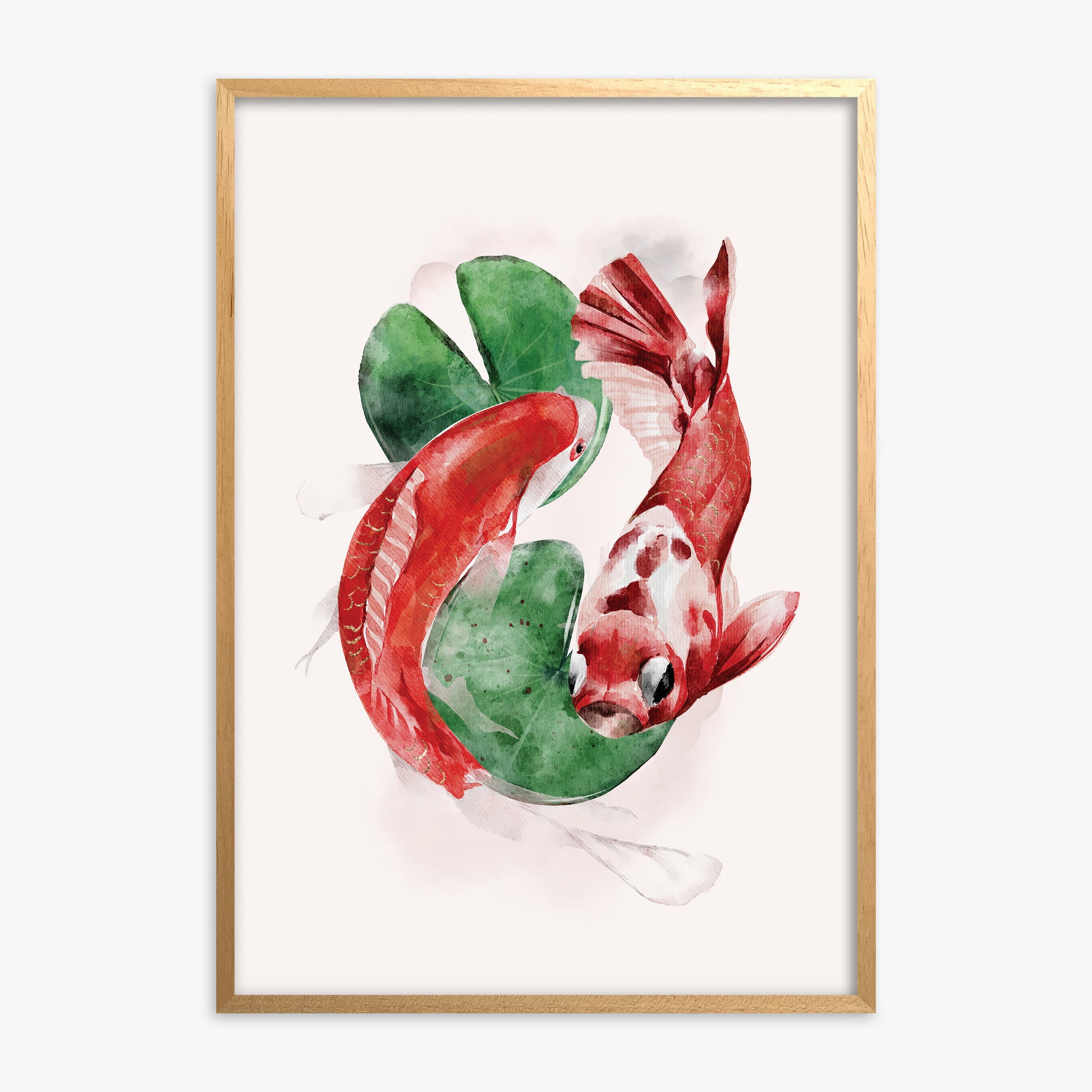 Koi, Oak Framed Poster With Oak Frame
