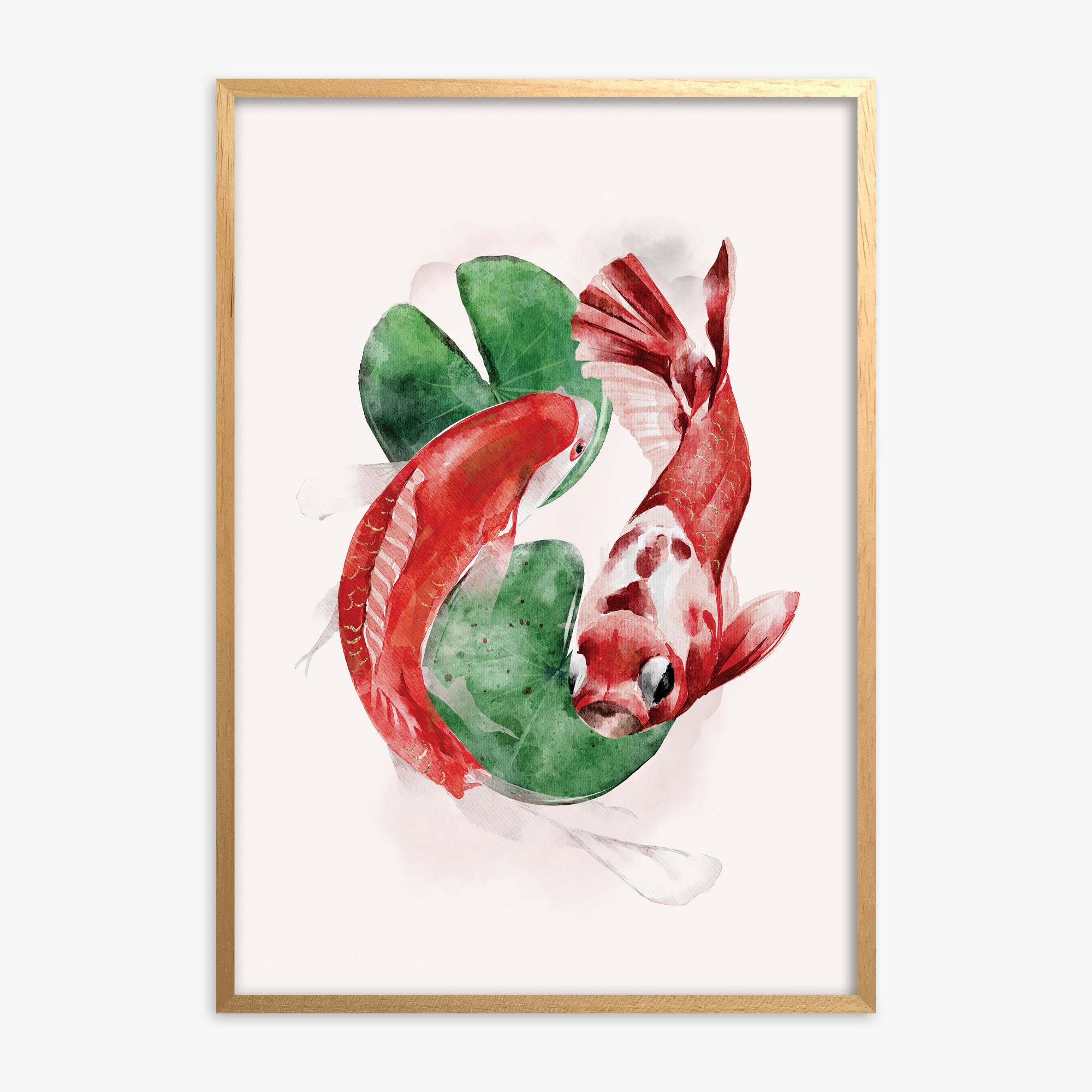 Koi, Oak Framed Poster With Oak Frame