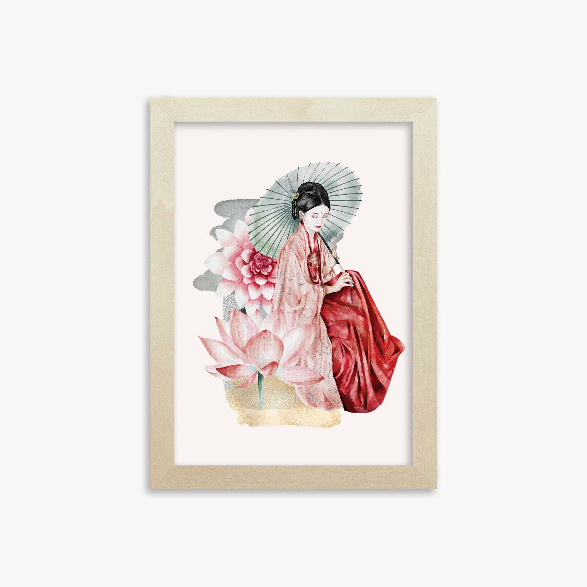 Serenity, 21x30cm Framed Poster With Lime Wood Frame