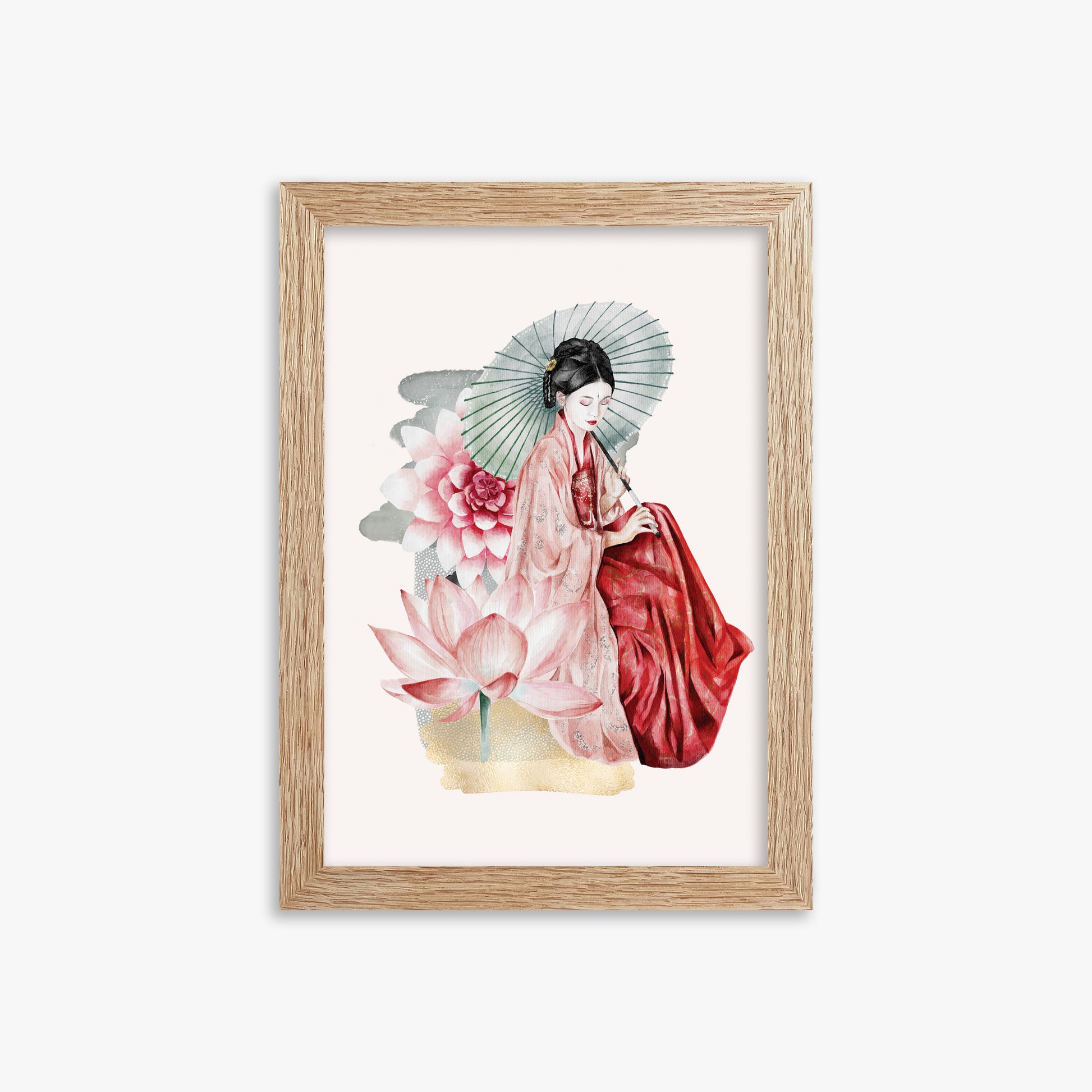 Serenity, 21x30cm Framed Poster With Raw Oak Frame