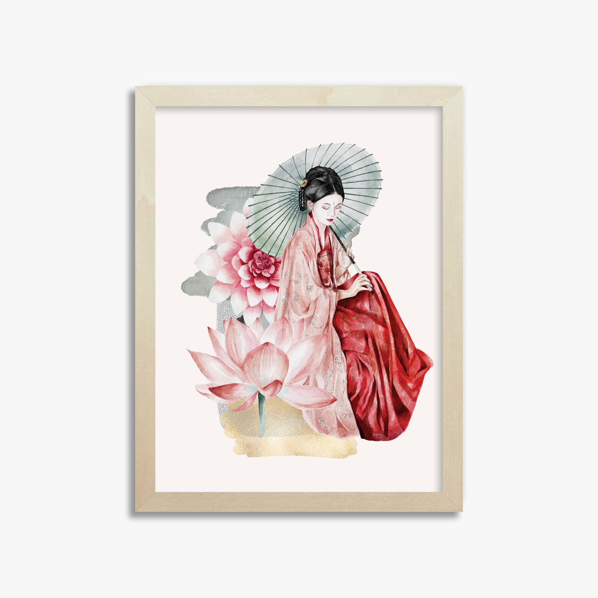 Serenity, 30x40cm Framed Poster With Lime Wood Frame