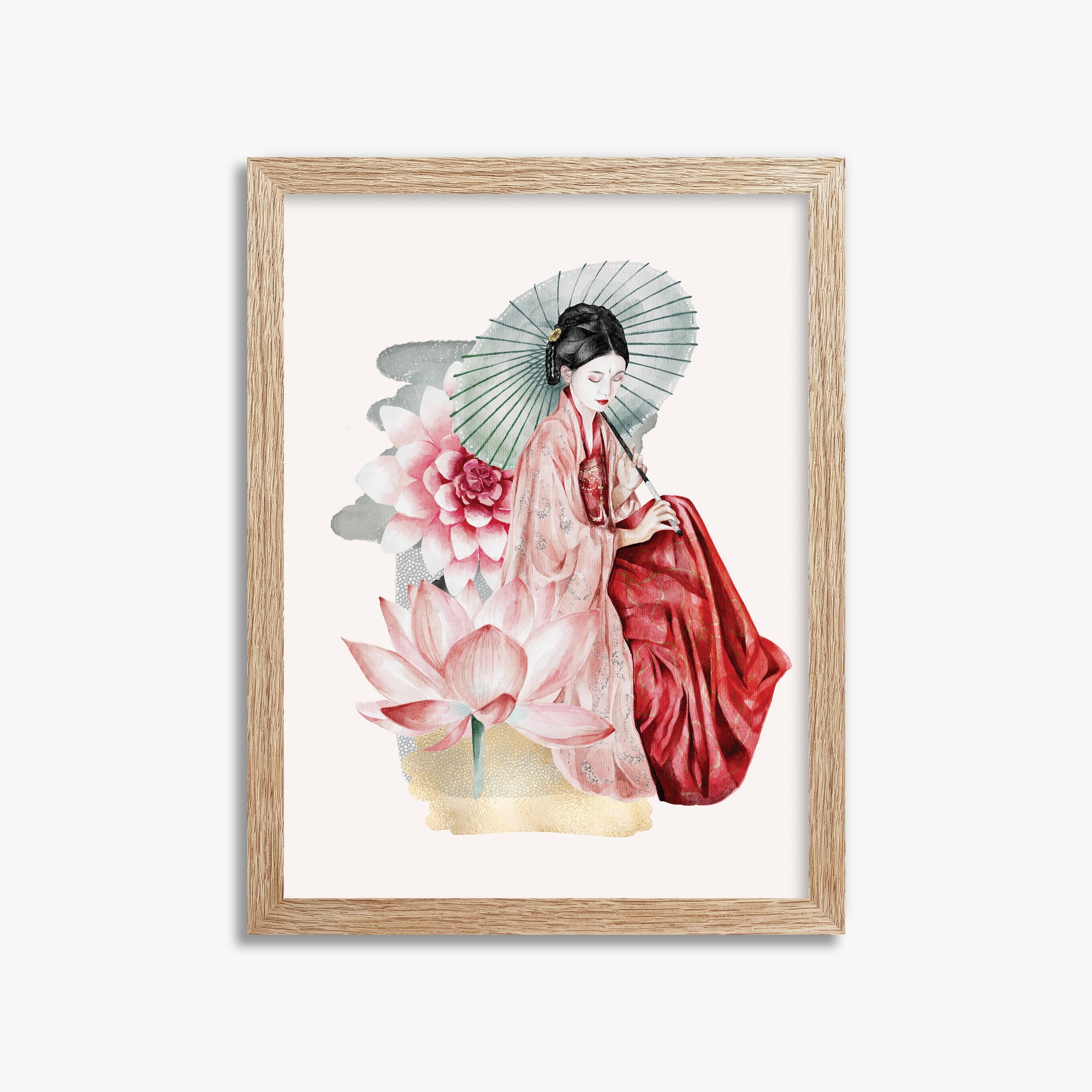 Serenity, 30x40cm Framed Poster With Raw Oak Frame