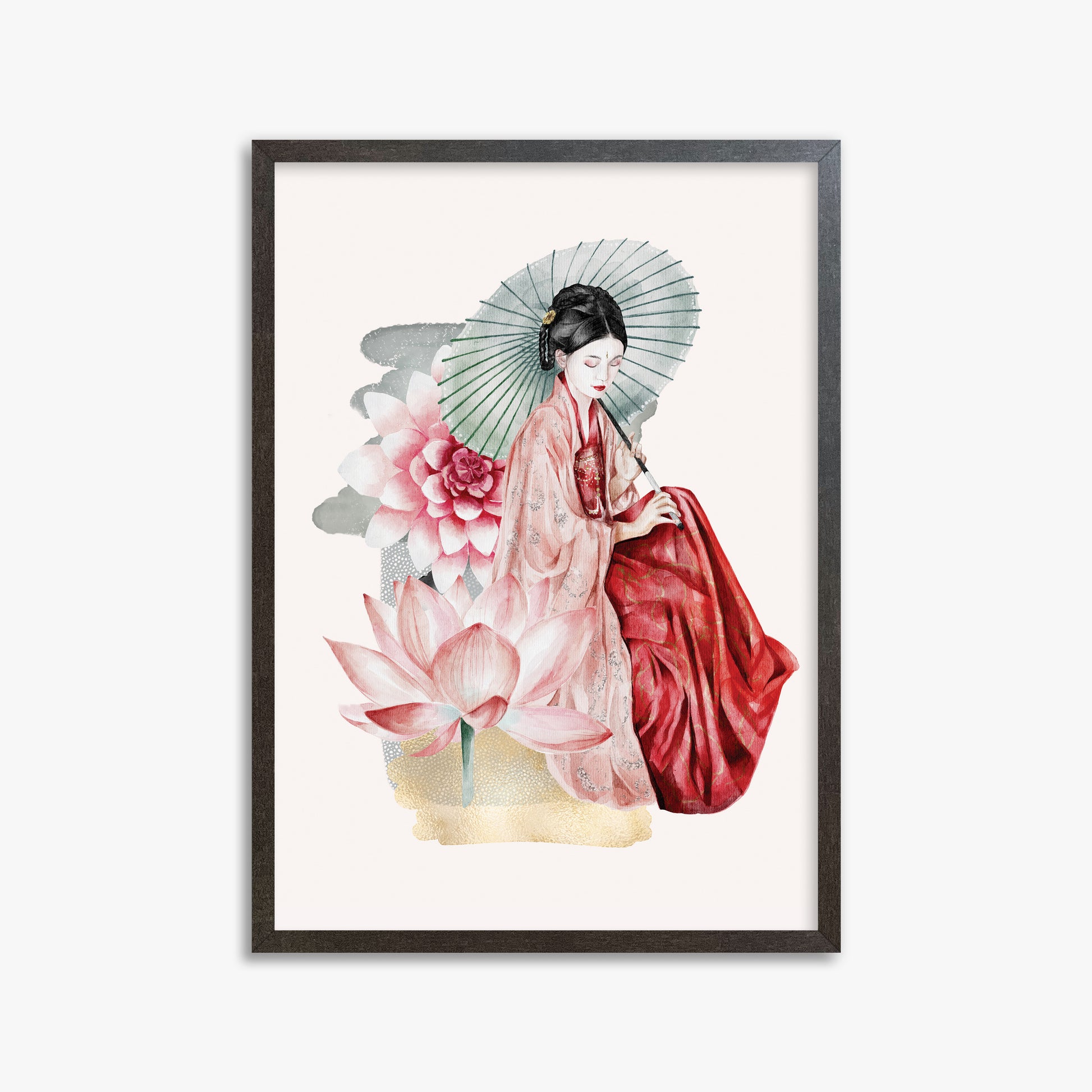 Serenity, 50x70cm Framed Poster With Espresso Frame