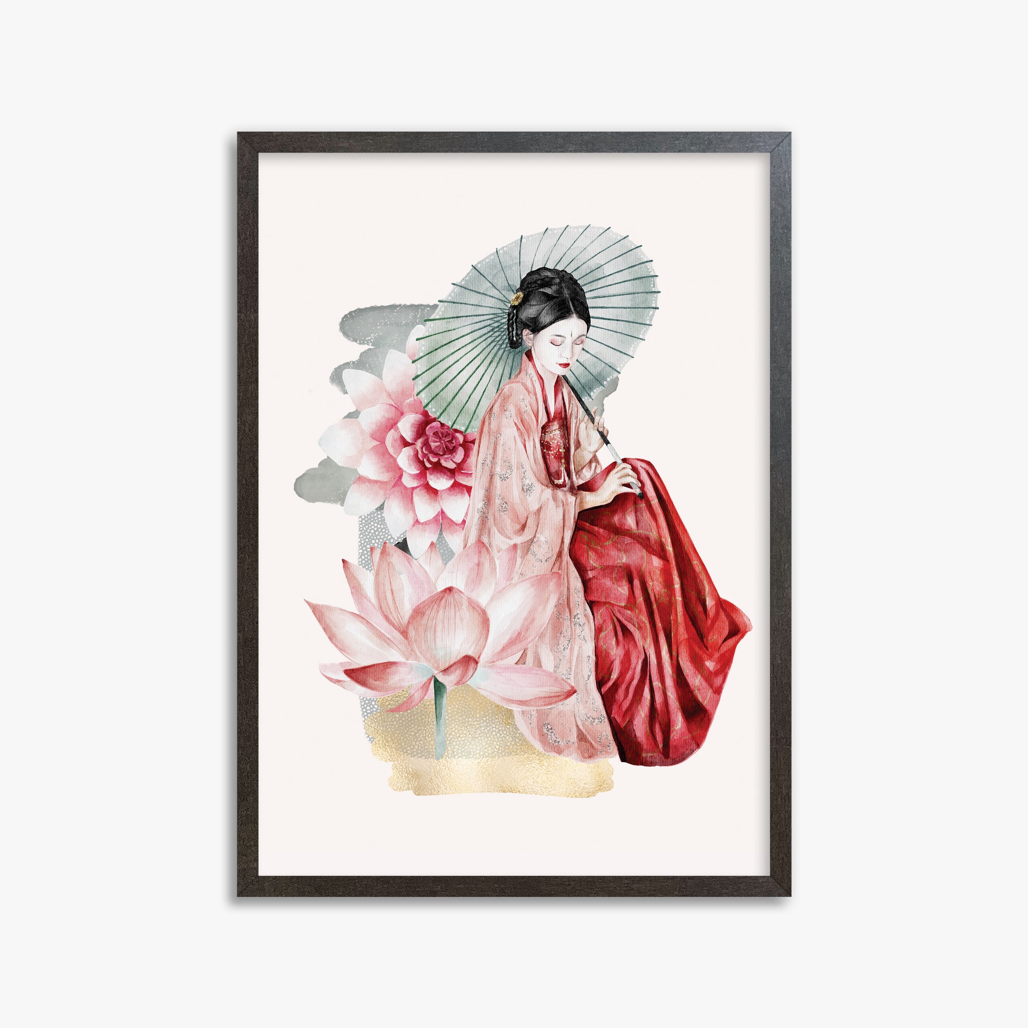 Serenity, 50x70cm Framed Poster With Espresso Frame