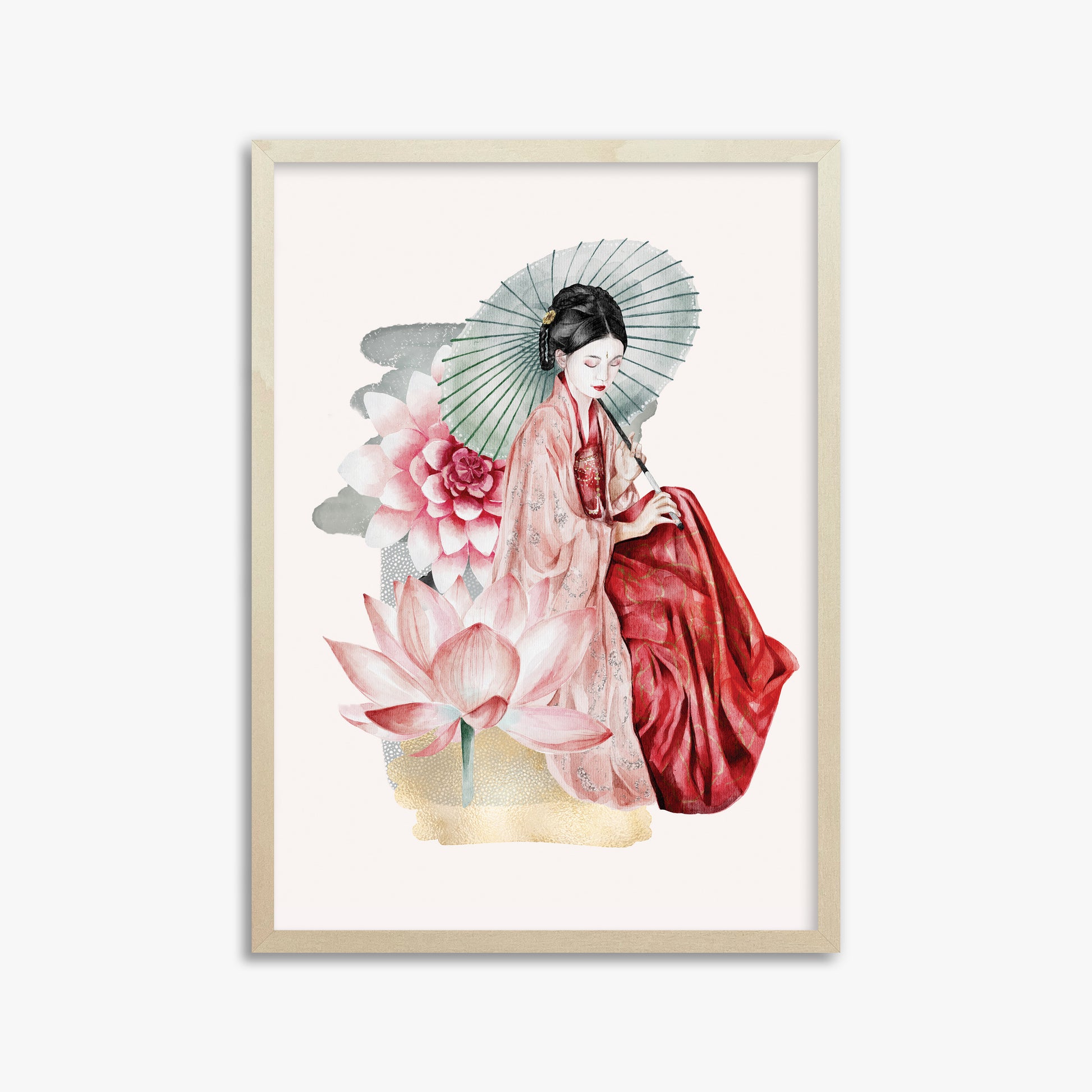 Serenity, 50x70cm Framed Poster With Lime Wood Frame