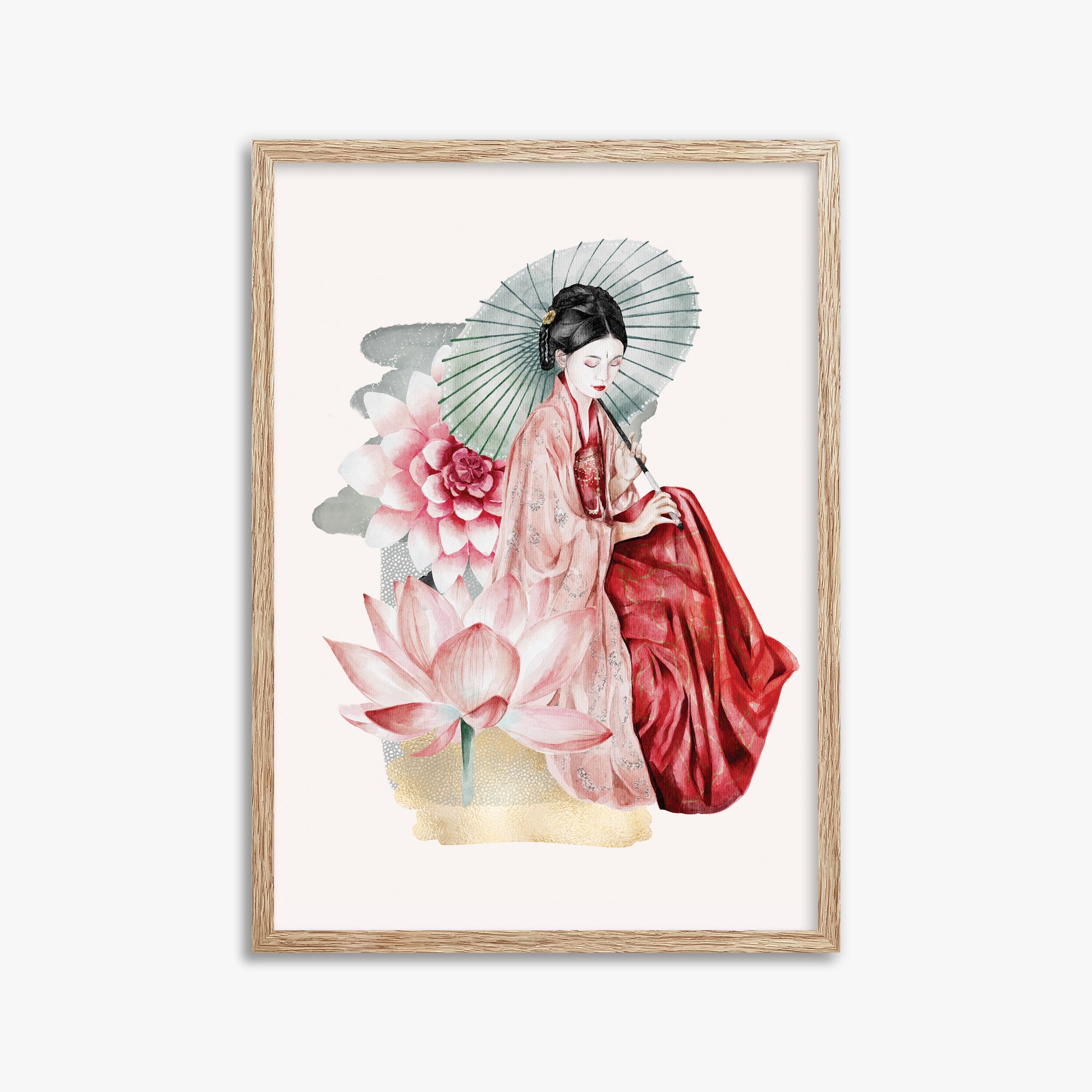 Serenity, 50x70cm Framed Poster With Raw Oak Frame