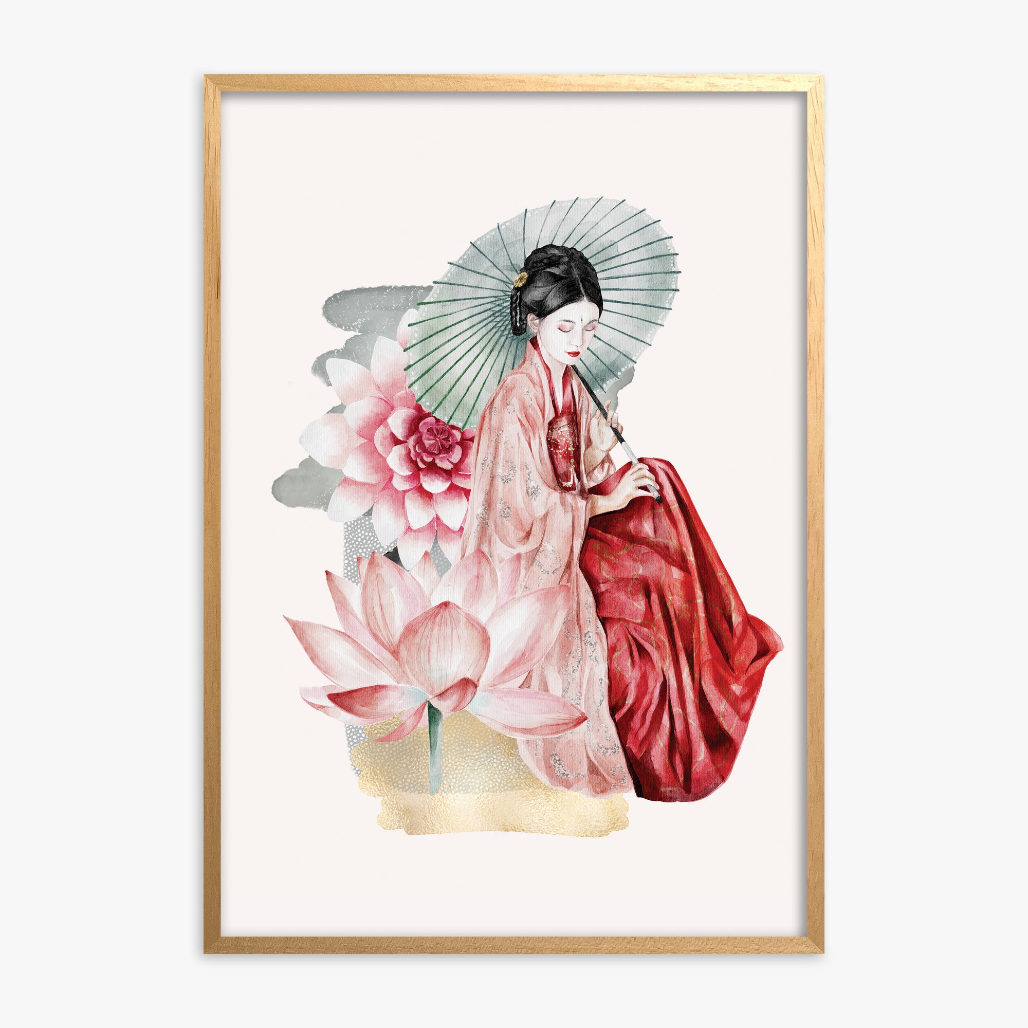 Serenity, 70x100cm Framed Poster With Oak Frame