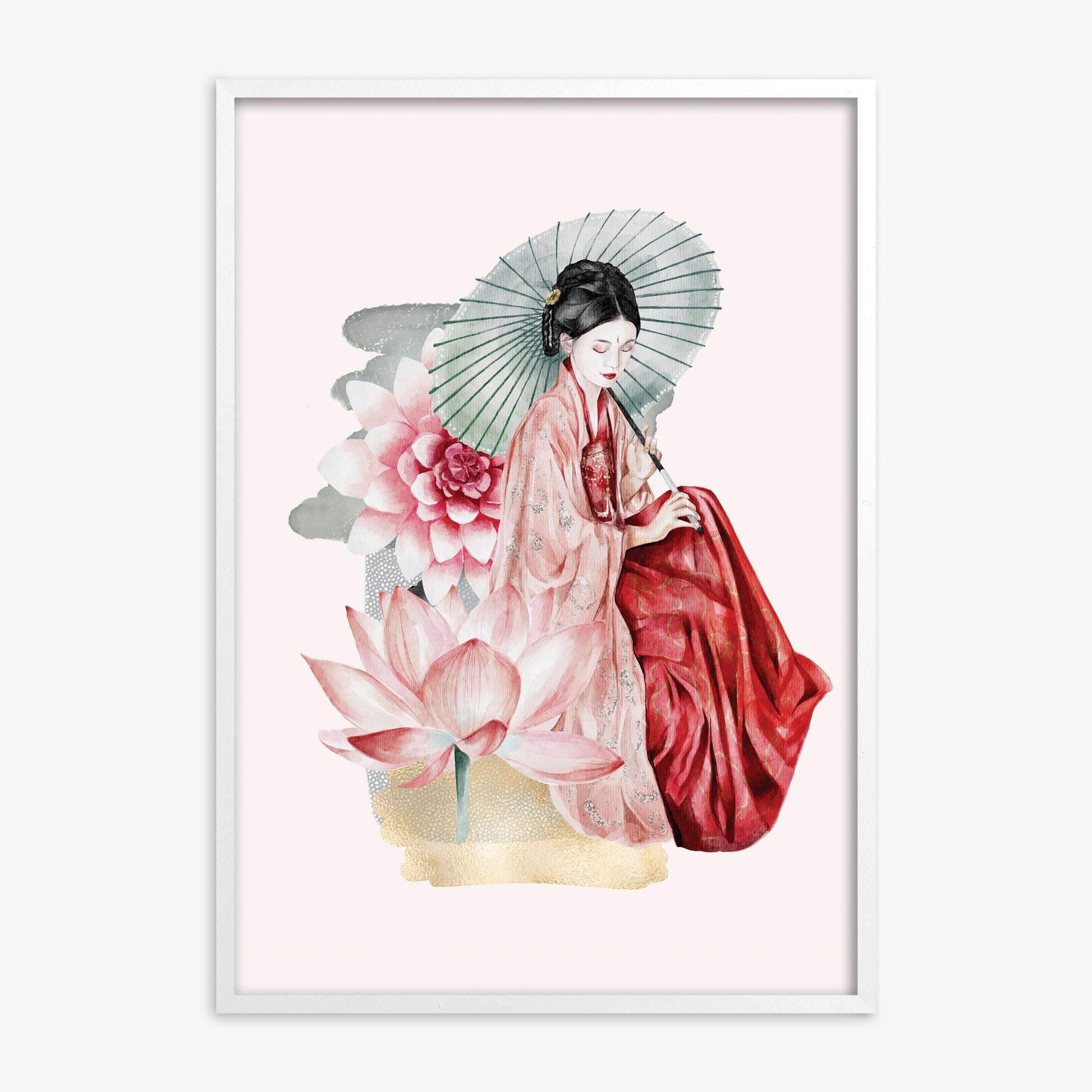 Serenity, 70x100cm Framed Poster With White Frame