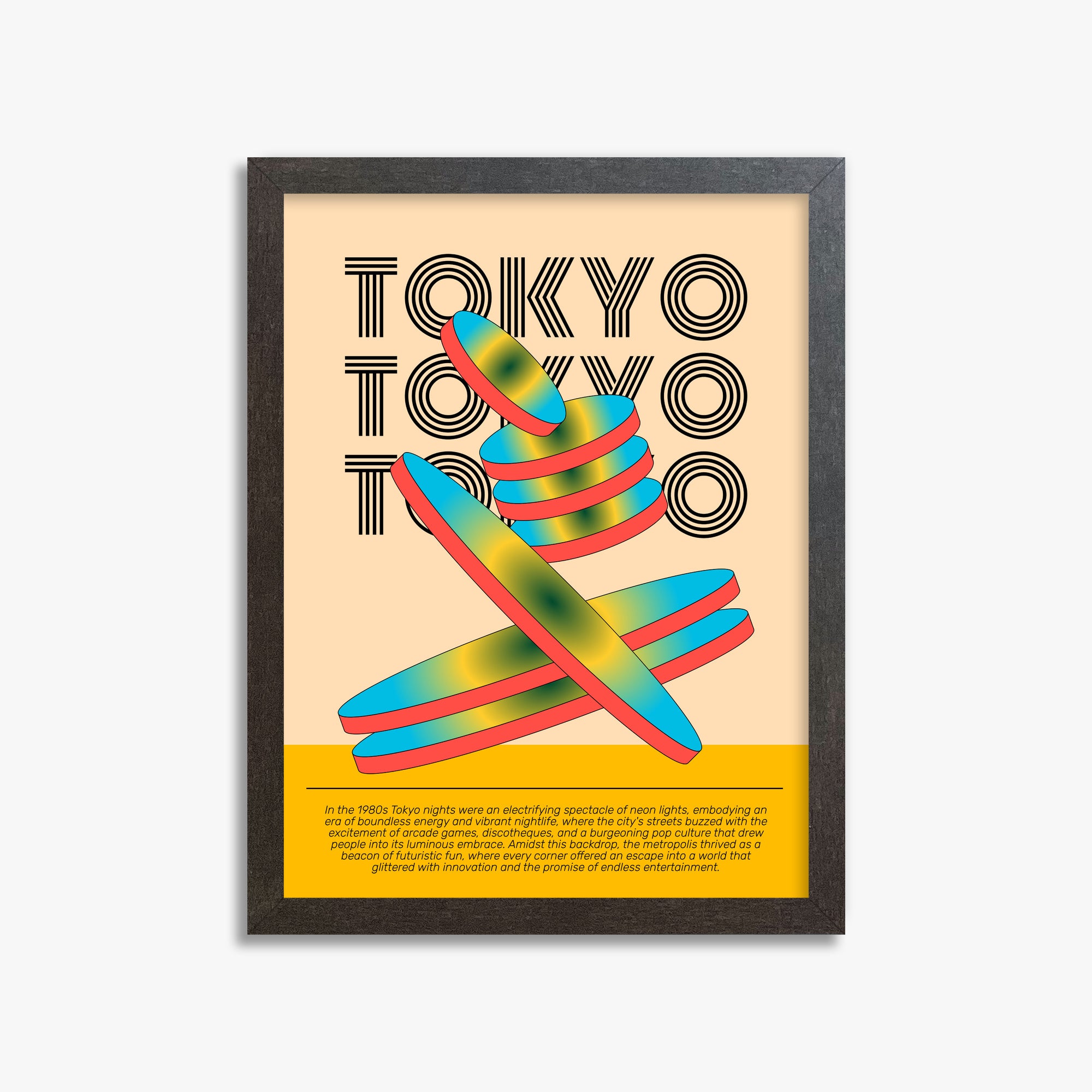 Tokyo Neon, 30x40cm Framed Poster With Espresso Frame