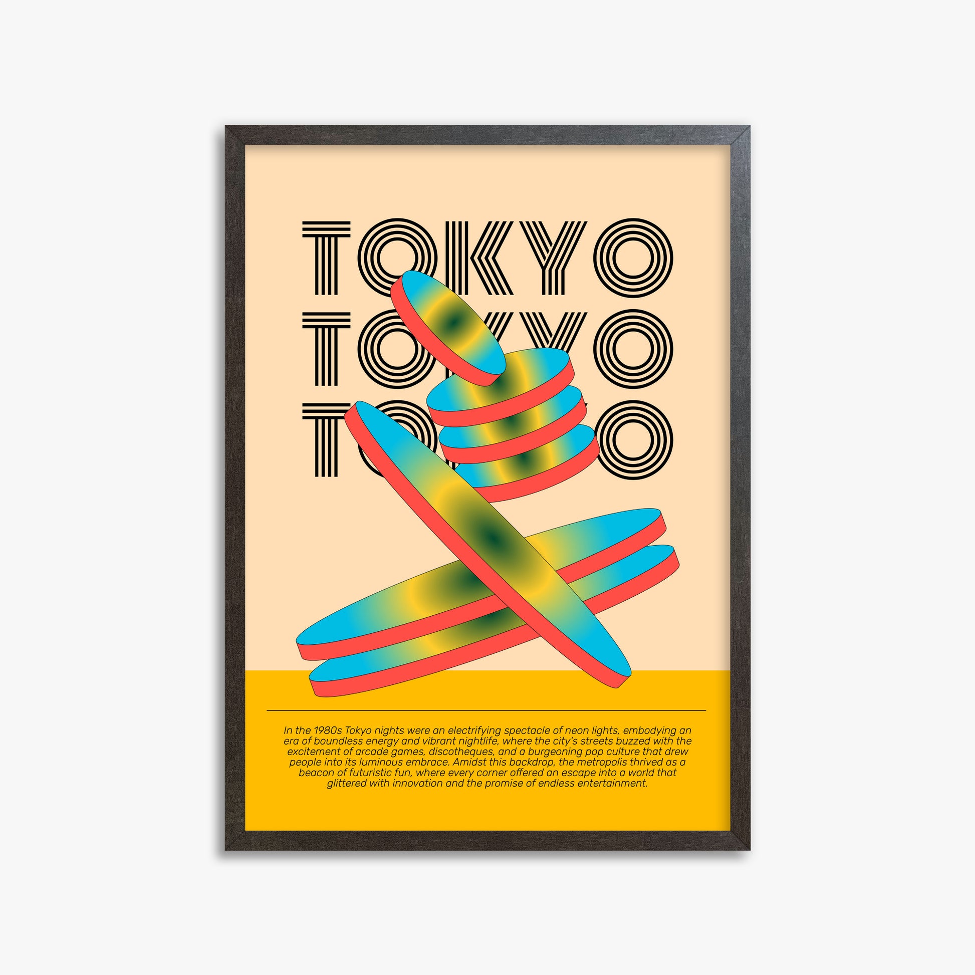 Tokyo Neon, 50x70cm Framed Poster With Espresso Frame
