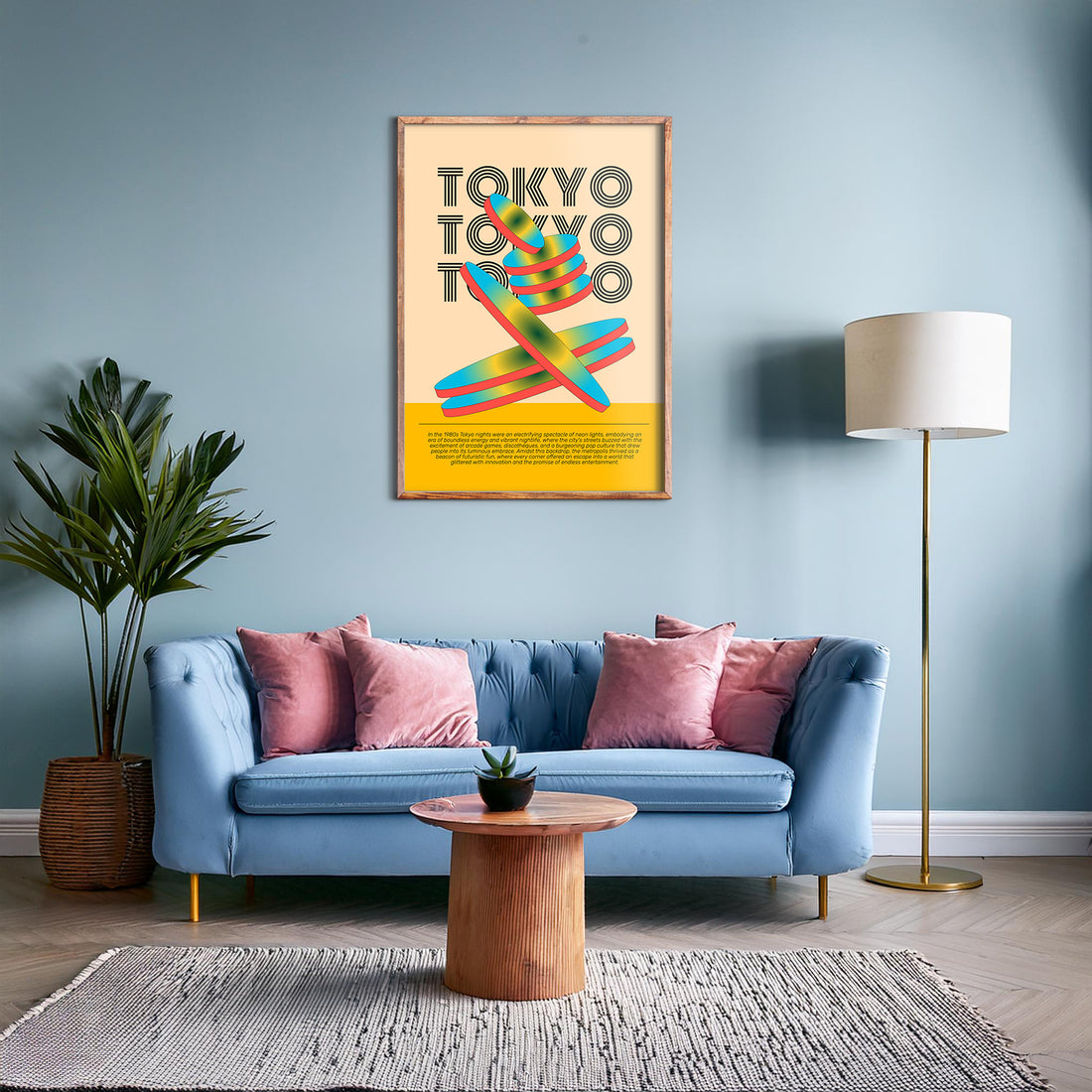 Tokyo Neon, 50x70cm Framed Poster With Black Frame