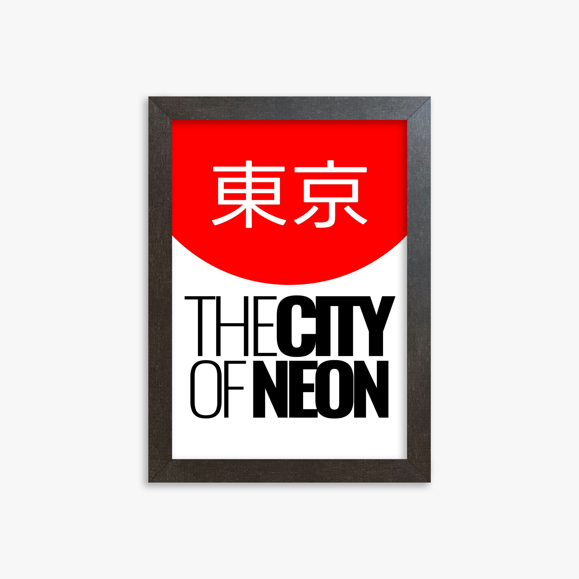 The City of Neon, 21x30cm Framed Poster With Espresso Frame